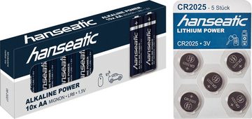 Hanseatic 25 Stück Batterie Mix Set Batterie, (25 St), 1x 10 AA + 1x 10 AAA + 1x 5 CR 2025