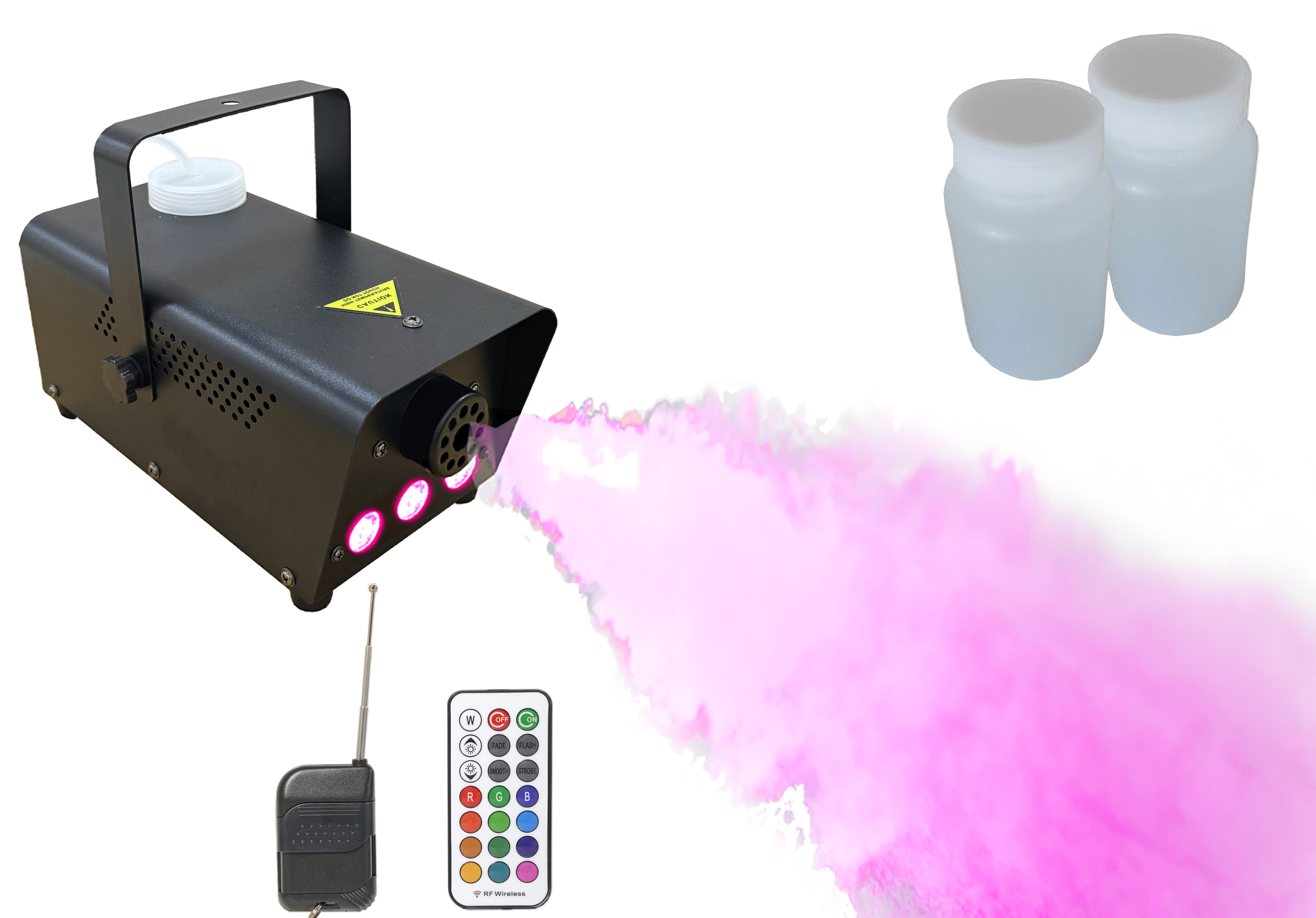 LED Discolicht Nebelmaschine mit Fernbedienung & Farbwechsel - inkl. Flüssigkeit