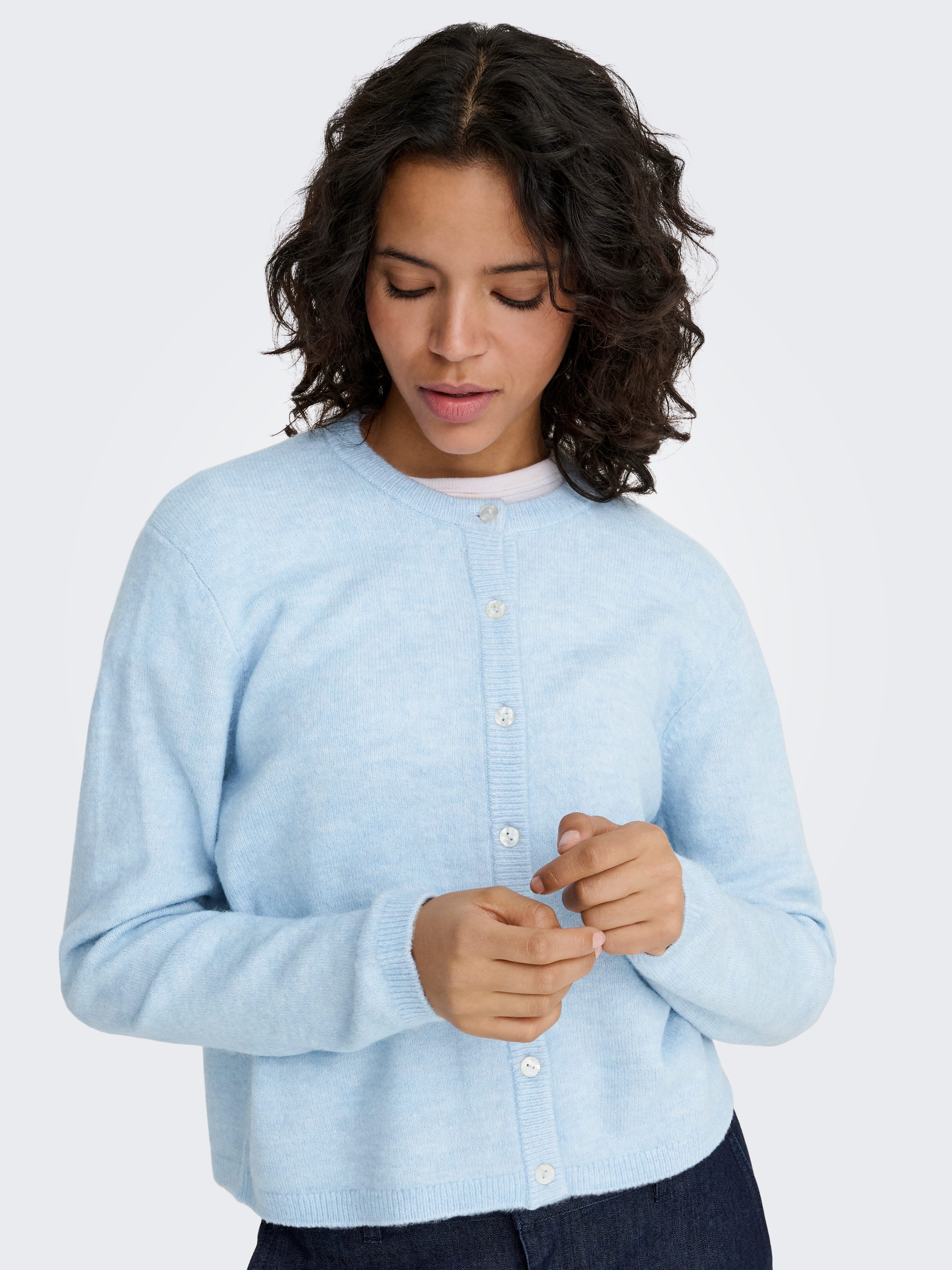 ONLY Strickjacke ONLSIMONI L/S O-NECK CARDIGAN KNT NOOS Materialmix, relaxed fit