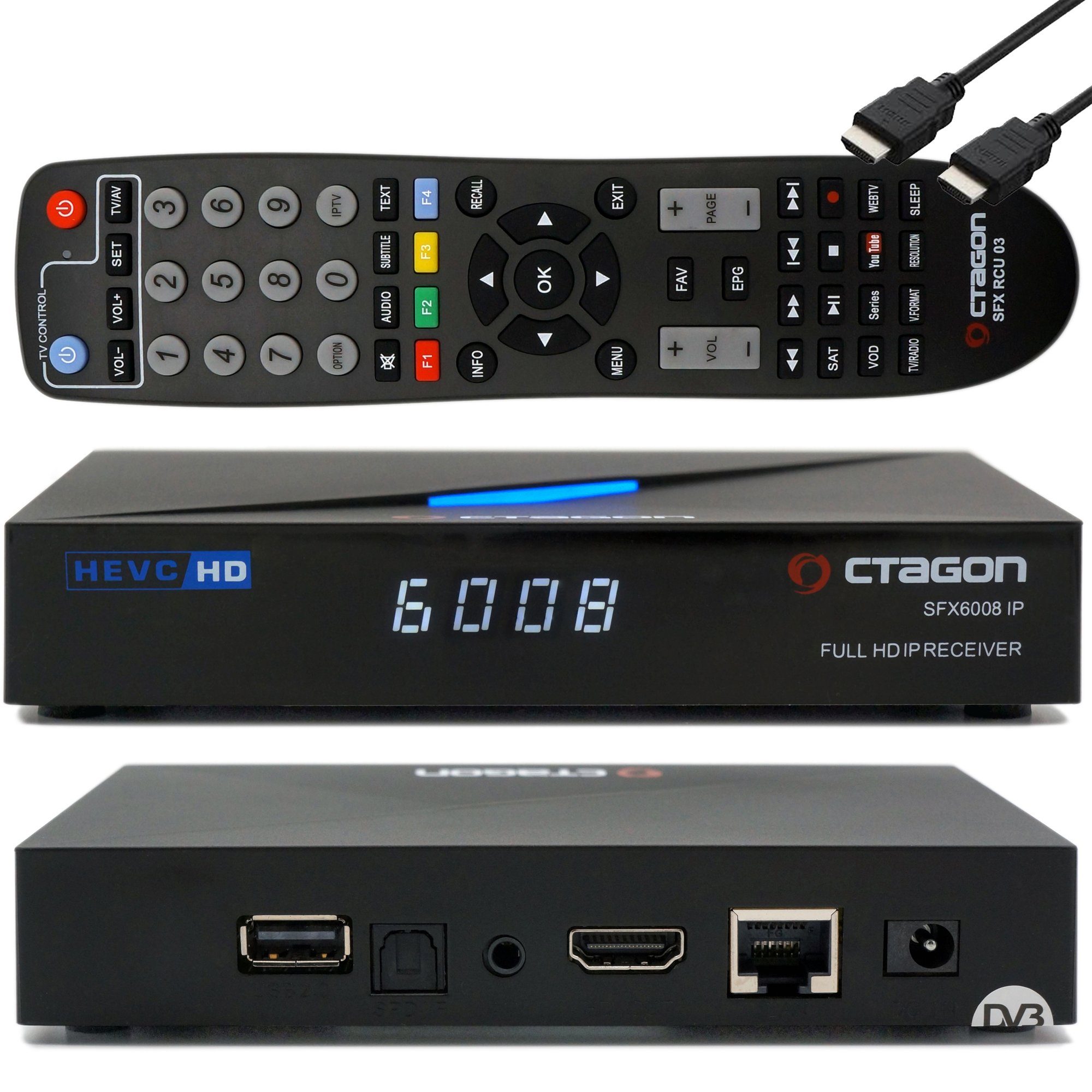 OCTAGON Streaming-Box SFX6008 IP - H.265 HEVC HD E2 Linux Smart IPTV Receiver mit Sat to IP