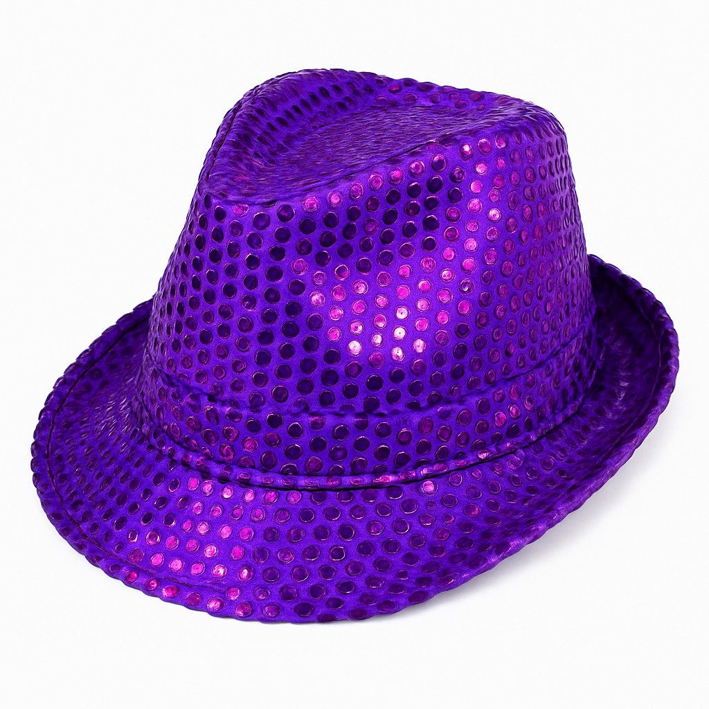 Folat Filzhut Glitzer Pailletten Partyhut für Damen & Herren Kostümaccessoire Funkelnd, leicht, vielseitig