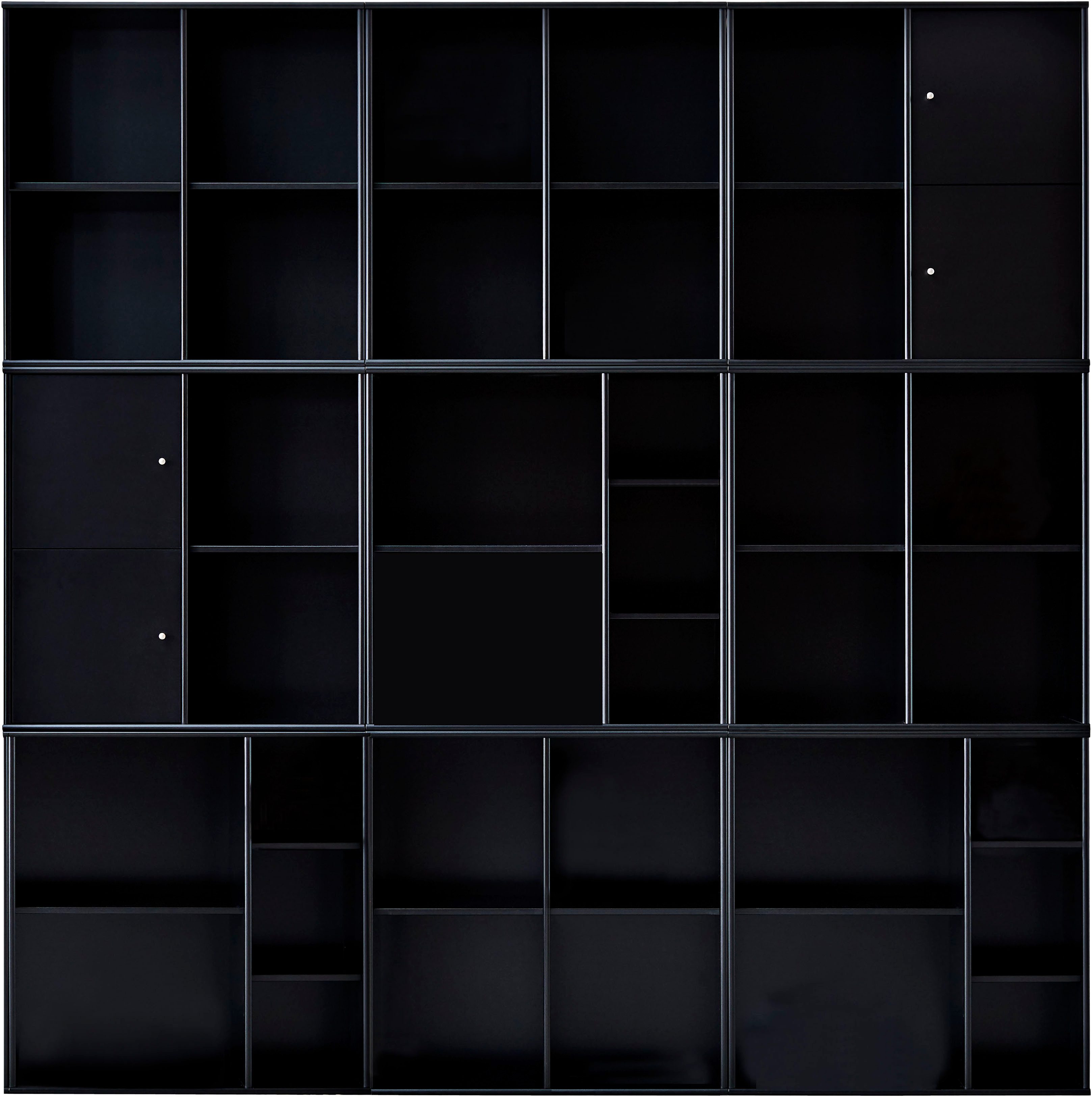 Hammel Furniture Bücherregal Mistral Kubus, Kombination aus 9 Modulen, mit 2 Türenset, Breite 207cm