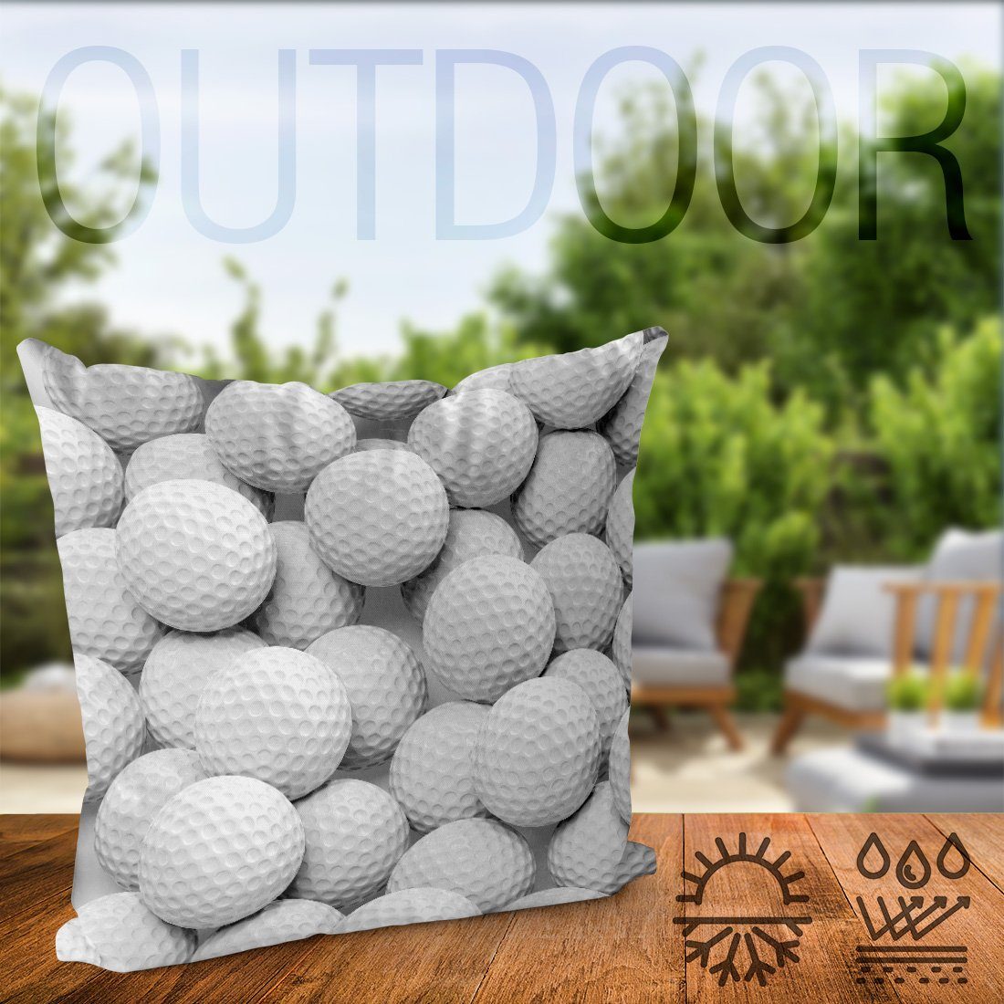 Sofa-Kissen Putter Schläger (1 Kissenbezug, Golf VOID spielen Golfschläger Sport Buch Freizeit Golfball Bälle Stück), Hobby Golfplatz Woods lernen