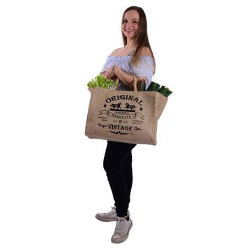 Domelo Einkaufskorb Jute Einkaufskorb, Vegan Einkaufstasche, Korbtasche, Shopping bag, Bottom: verstärkt