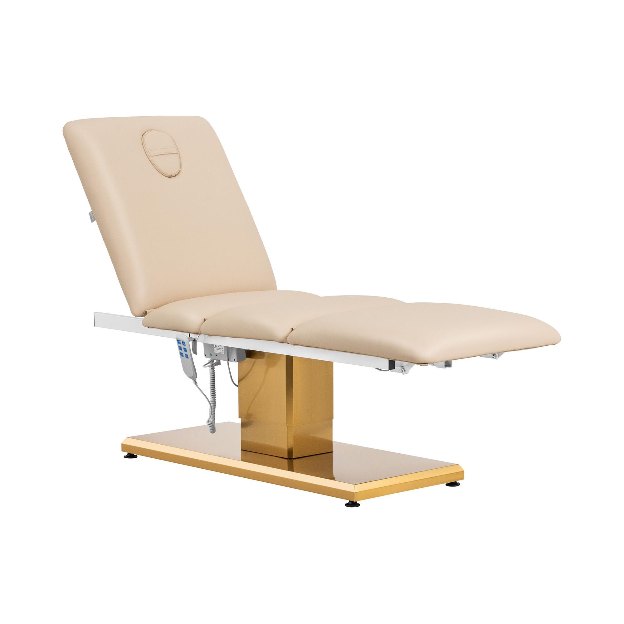 Physa Massageliege Elektrische Kosmetikliege 200 kg Beige/Golden Behandlungsliege, Beige, Golden