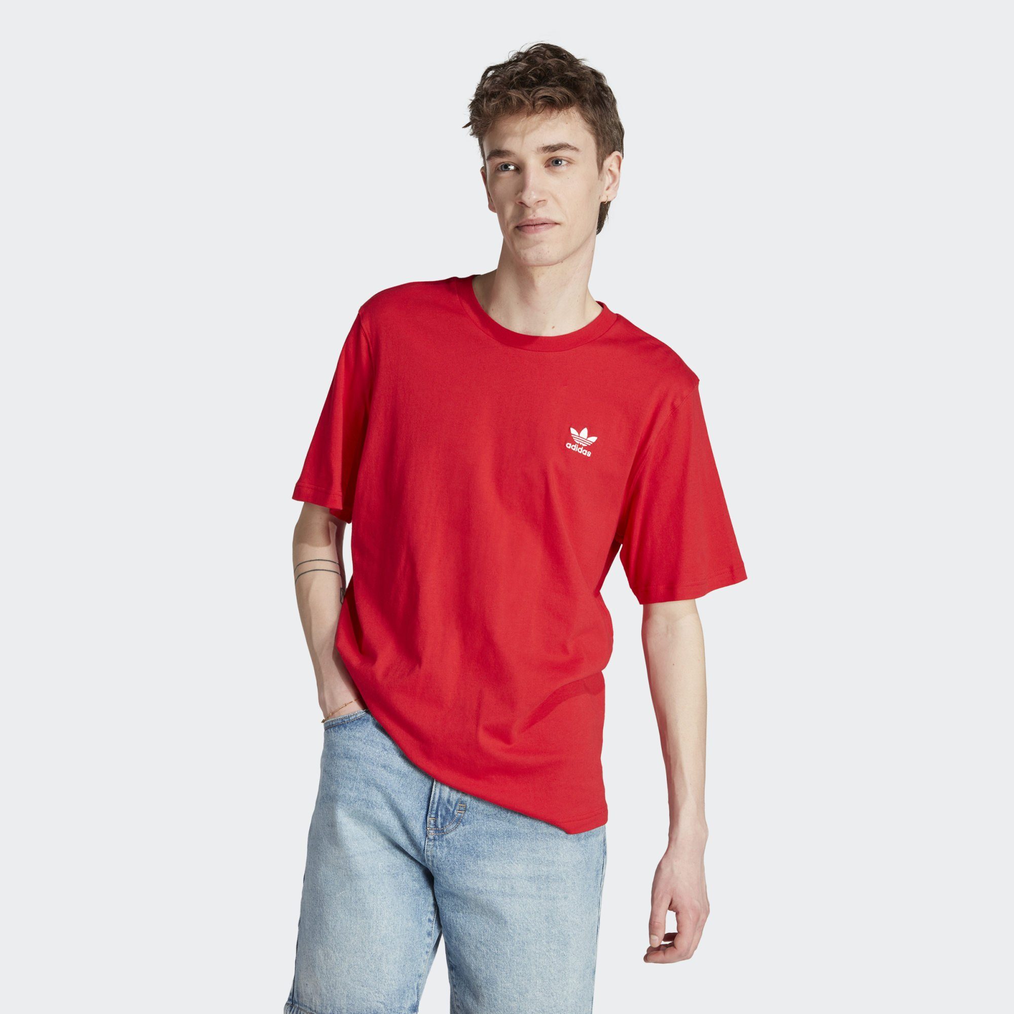 adidas Originals T-Shirt TREFOIL ESSENTIALS T-SHIRT Better Scarlet / White