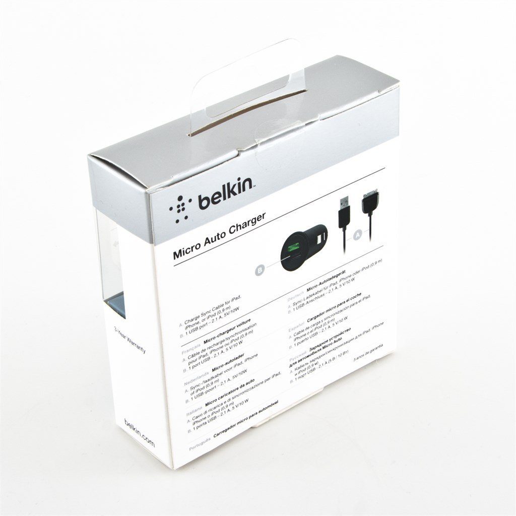 Belkin Micro-Autoladegerät (2,1 A) inkl. KFZ iPhone/iPad/iPa Adapter für 30-Pin Ladekabel