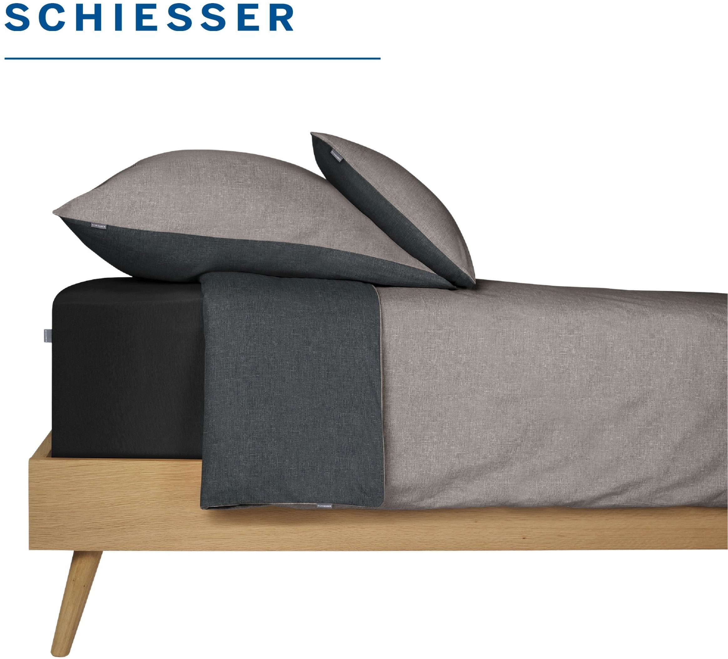 Schiesser Spannbettlaken Flexi aus 95% Baumwolle und 5% Elastahan in Premium-Qualität, Jersey-Elasthan, Gummizug: rundum, (1 Stück), für hohe Matratzen und Boxs – Bild 4 von 5