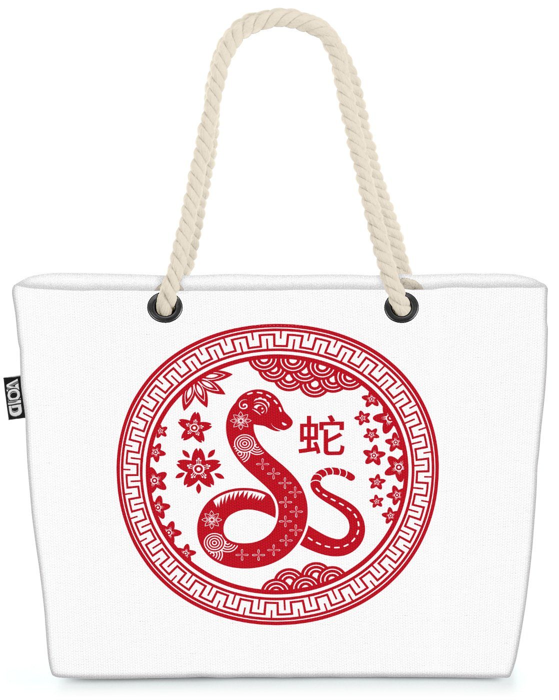 VOID Strandtasche (1-tlg), Schlange Tierkreiszeichen Beach Bag Horoskop Astrologier Sternzeichen Tiere