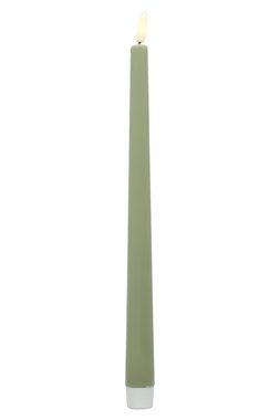 Dekoleidenschaft LED-Kerze Stabkerze "Harmonie" aus Wachs flammenlos flackernd, Tafelkerzen 30 cm (3-tlg., im Set), in beige grün creme, Leuchterkerzen, Spitzkerzen, Dekokerzen, Kerze