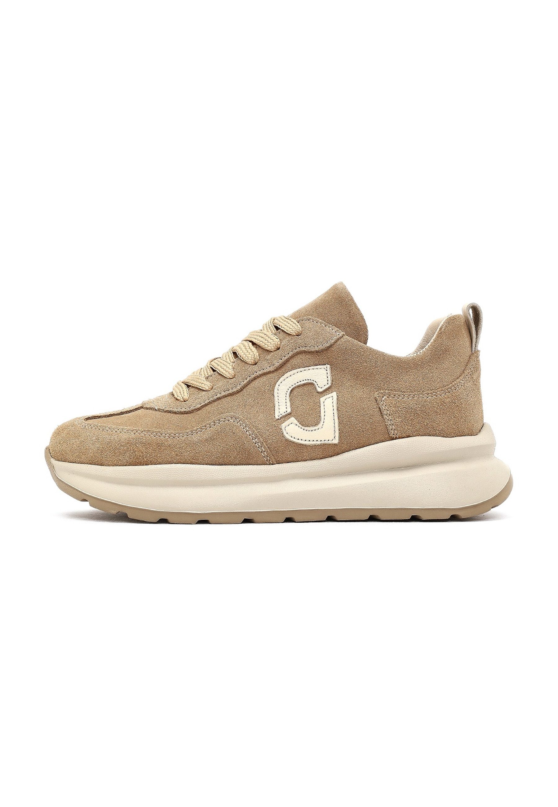 Derimod Leder Chunky Sneakers Sneaker Echtes Leder, EVA-Sohle, Schnürverschluss, Chunky-Sohle, Lässiger Stil