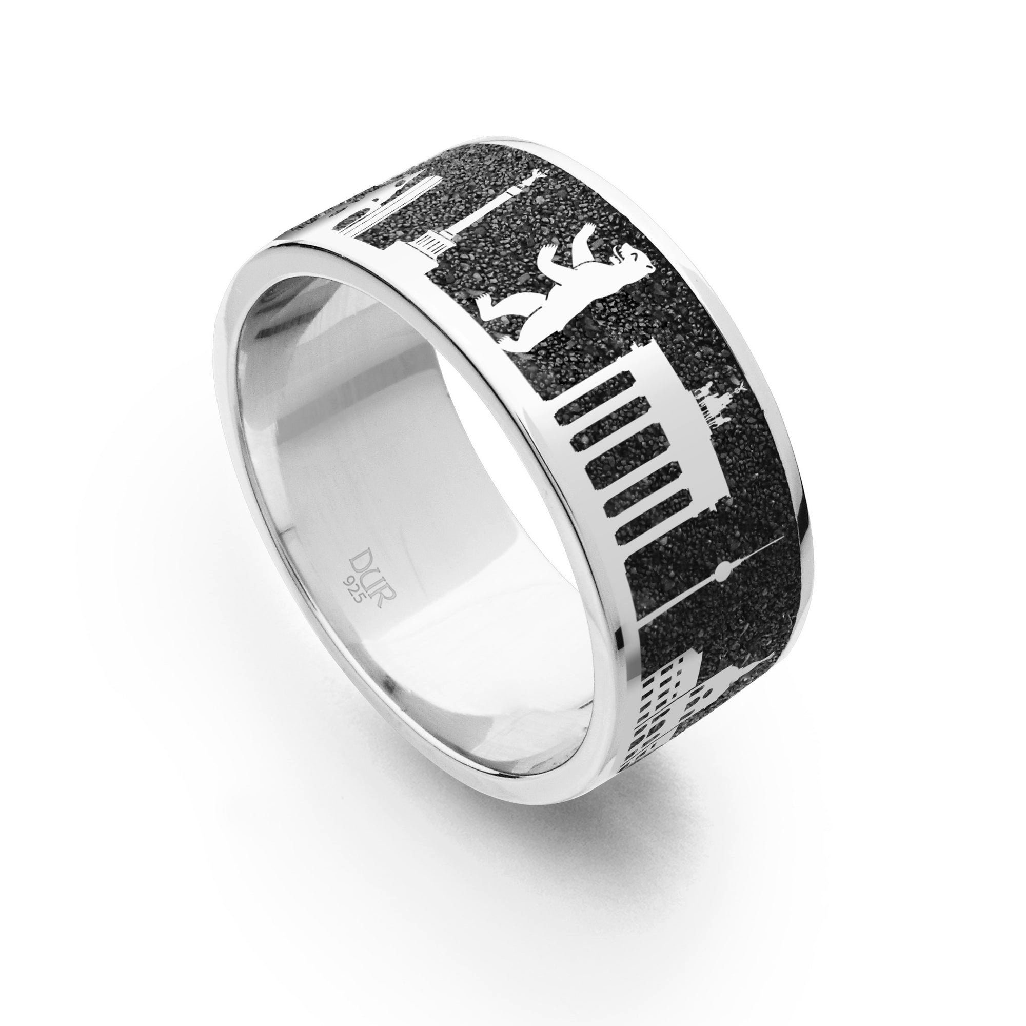 Fingerring DUR Schmuck: Ring, Nachtring "Berlin" mit Lavasand R4779