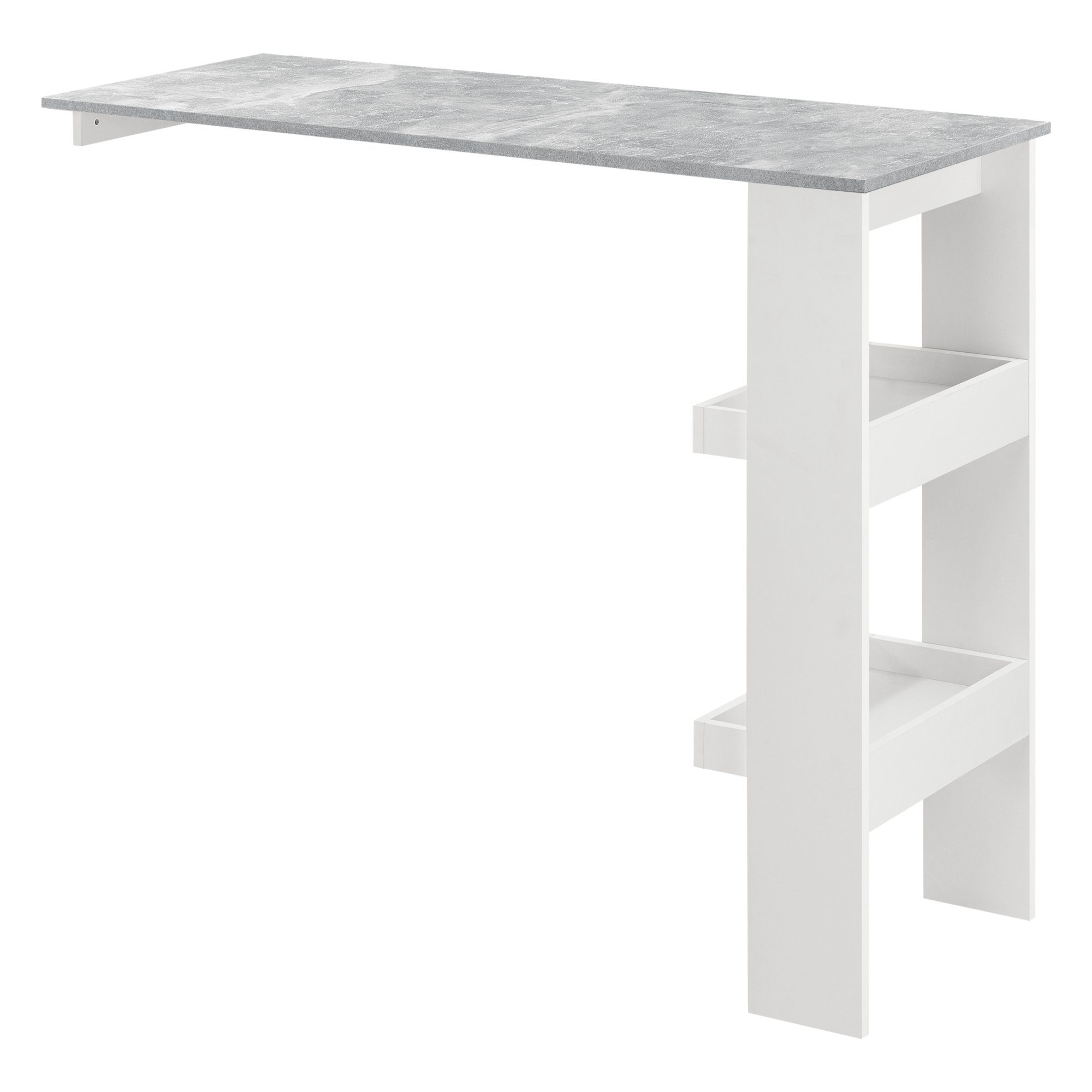 en.casa Bartisch, Bromölla Stehtisch 120x45x106cm Weiß/Betonoptik günstig online kaufen