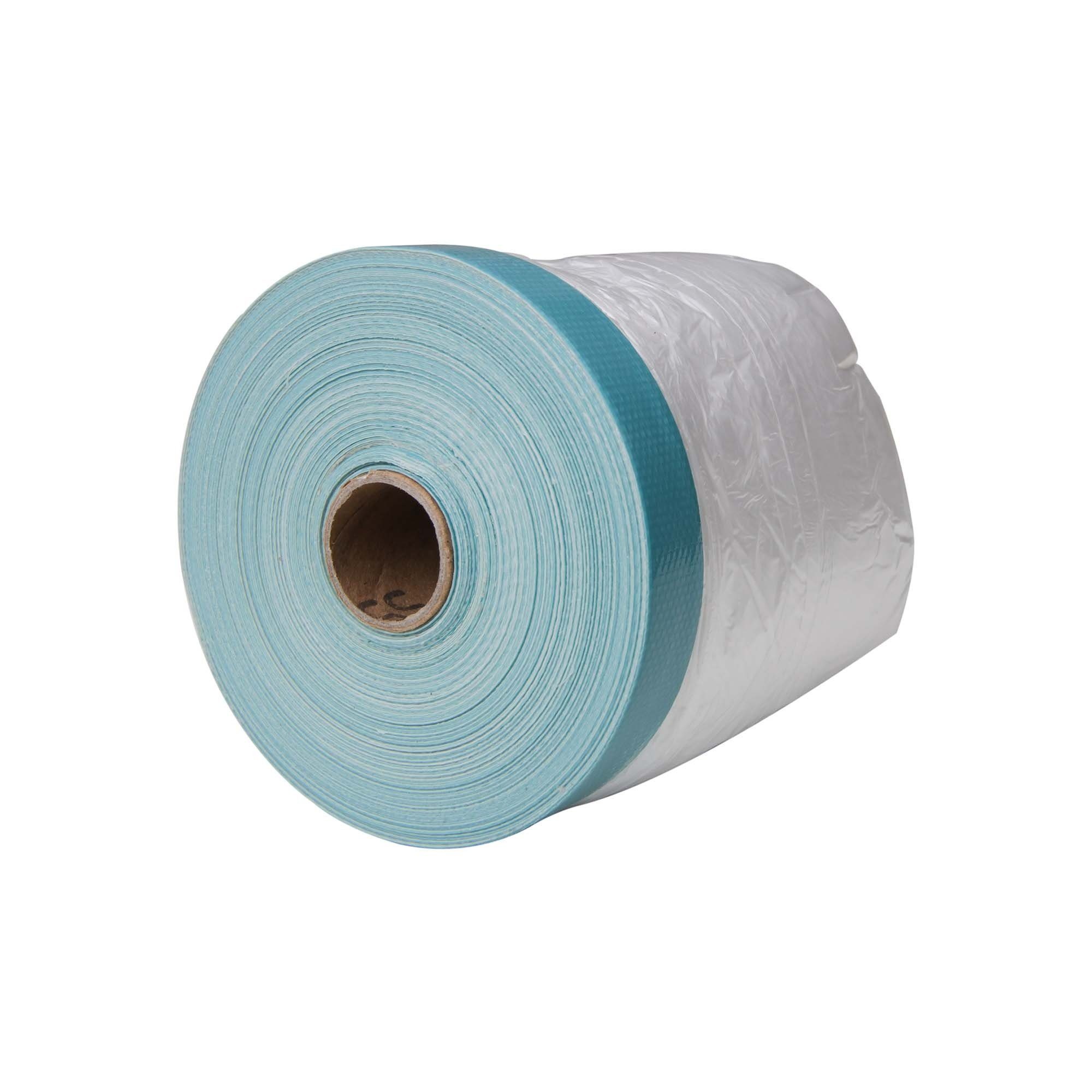 Thumbnail - Scorprotect® Klebeband Gewebe-Kombi-Mask hellblau mit HDPE Folie 7 my Rolle 1100mm x 20m