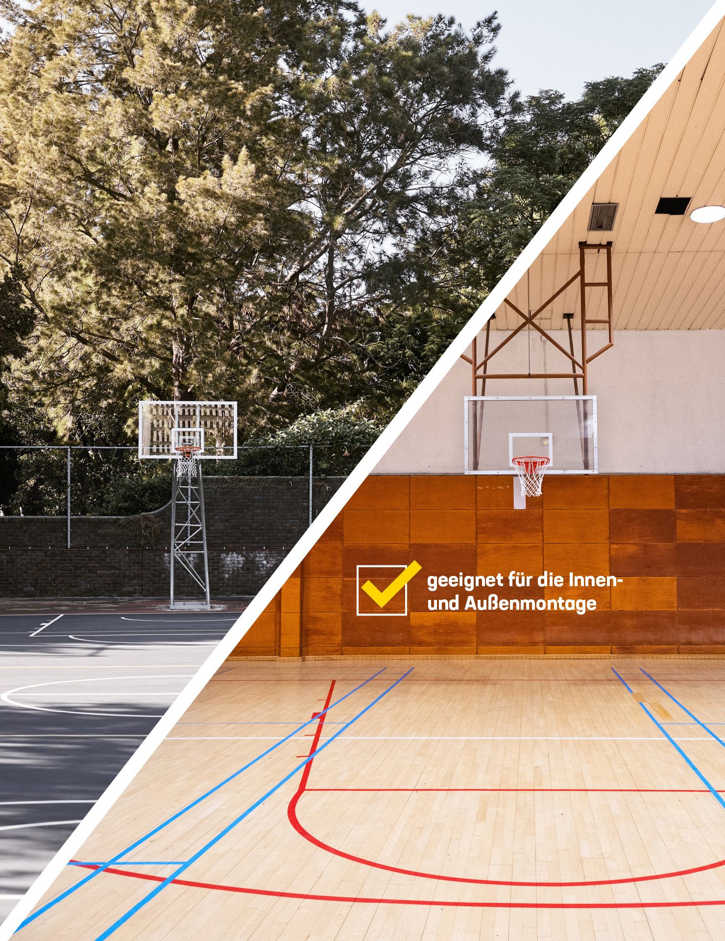 STREETSKILLER Basketballkorb Basketballkorb mit Brett und Wandhalterung