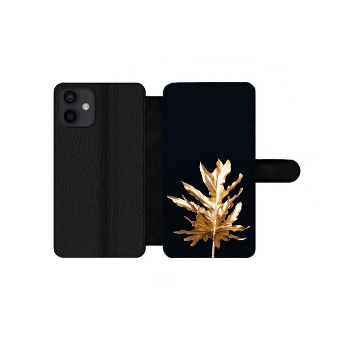 MuchoWow Handyhülle Blätter - Gold - Herbst - Natur - Luxus Handyhülle Telefonhülle Apple iPhone 12 Mini
