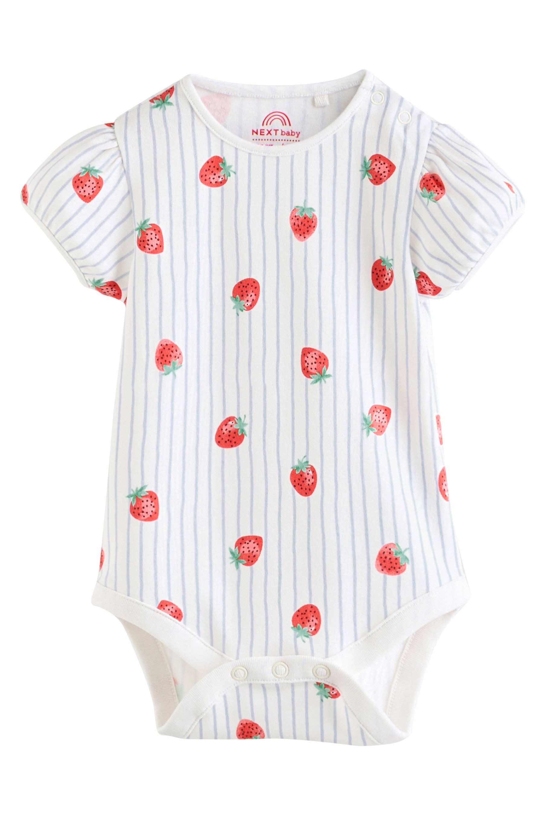 Next Kurzarmbody Kurzärmelige Babybodys 100 % Baumwolle, 5 Stk. (5-tlg)