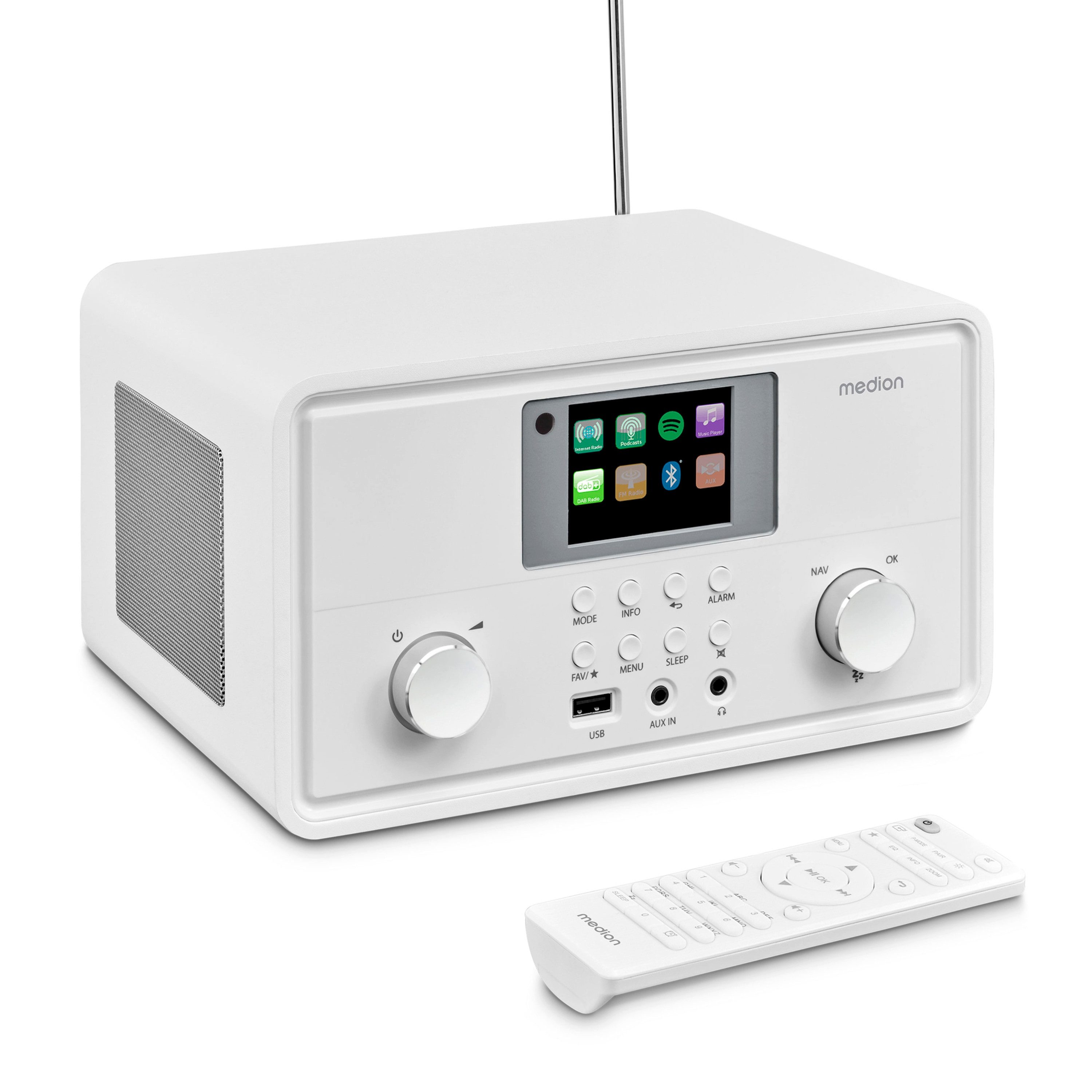 Medion® Internetradio MEDION® LIFE® P85027 (MD88069) Radio (DAB+, MW/UKW, Spotify, AM/FM, 10 W, Internet Radio DAB+ UKW Radio, 7,1cm/2,8'' Display, Bluetooth)