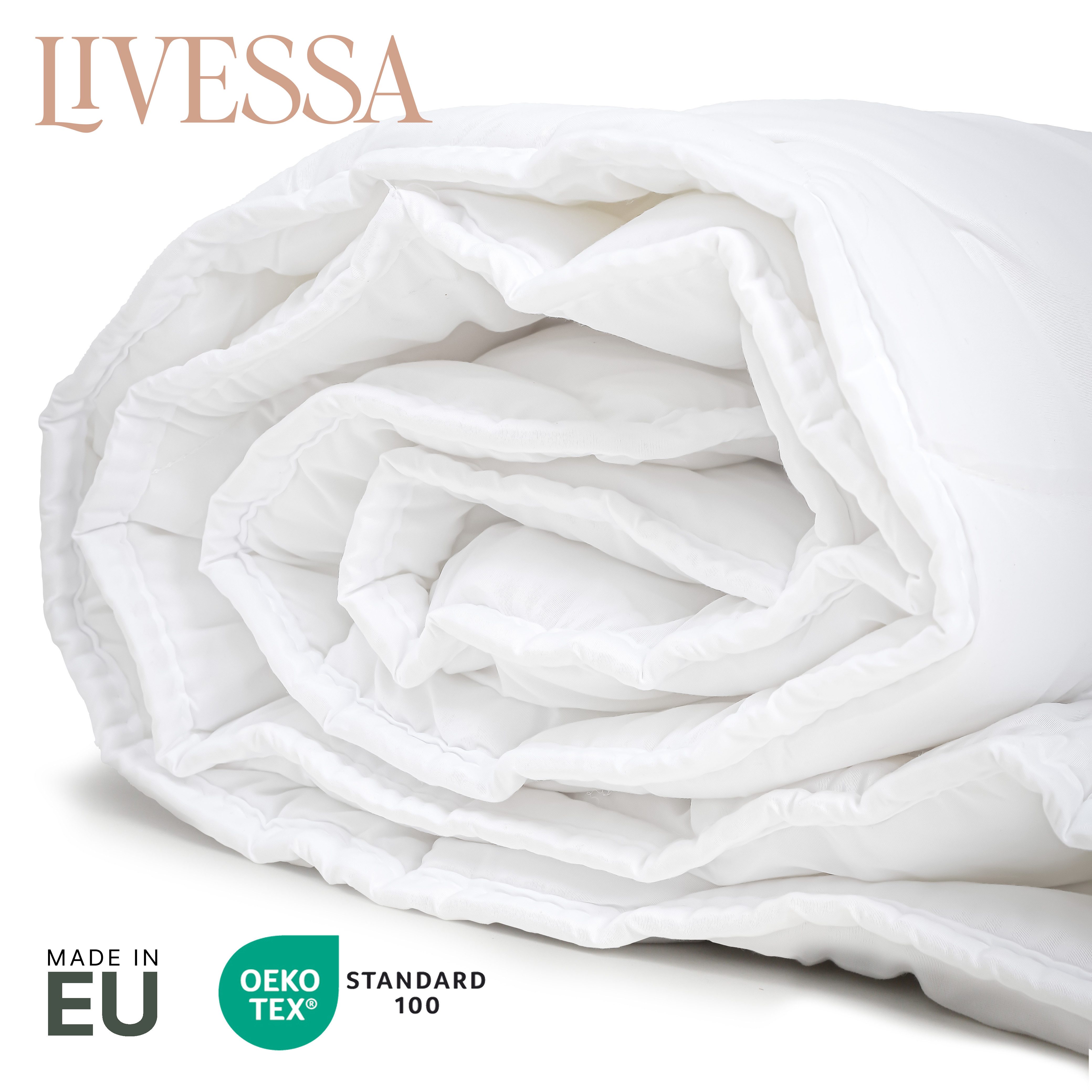 livessa Bettdecke + Kopfkissen Ideal für Ganzjahreszeiten mit 300 g/m² Füll günstig online kaufen
