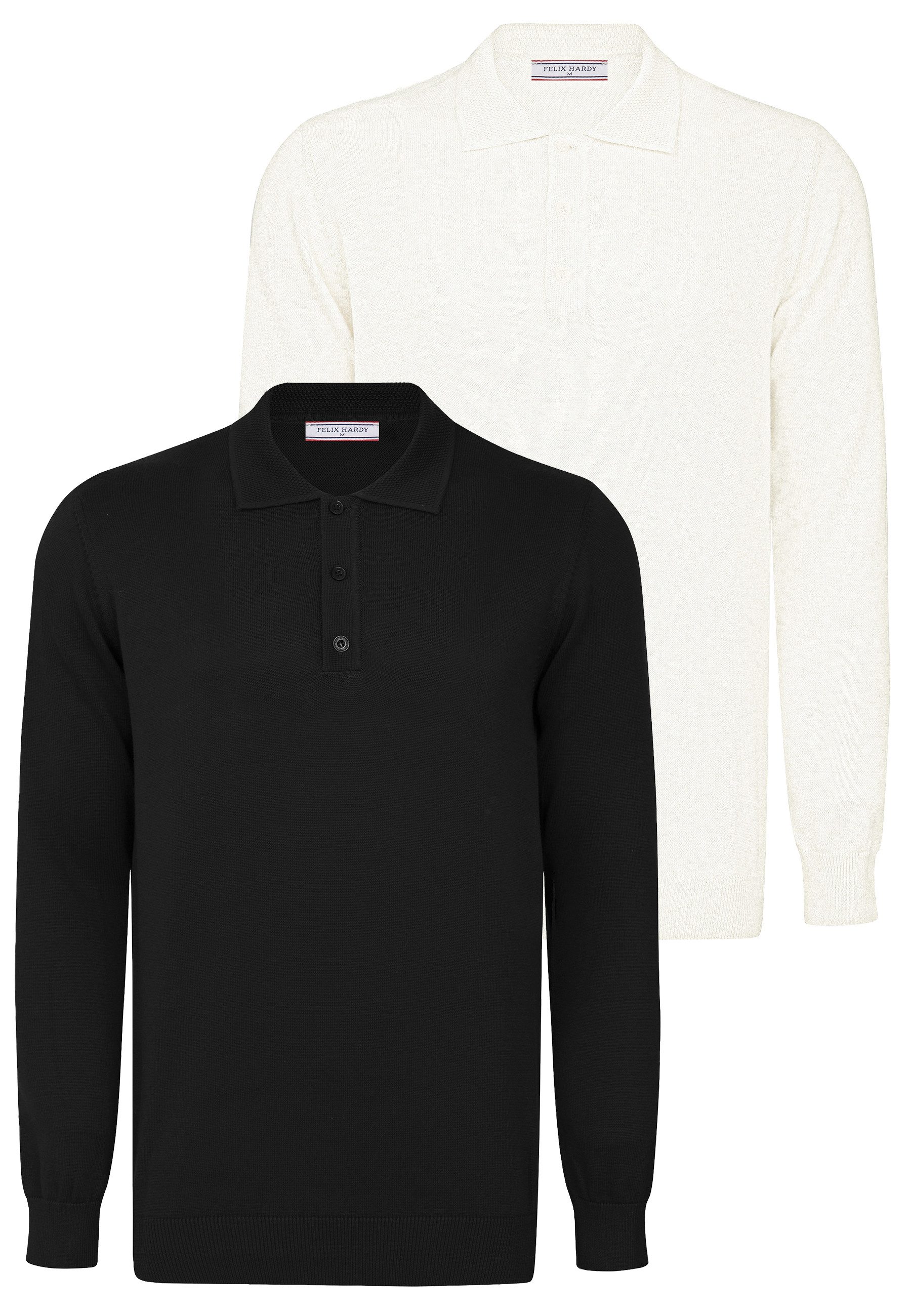 Polokragenpullover Pullover mit Polo-Kragen 2er-Pack