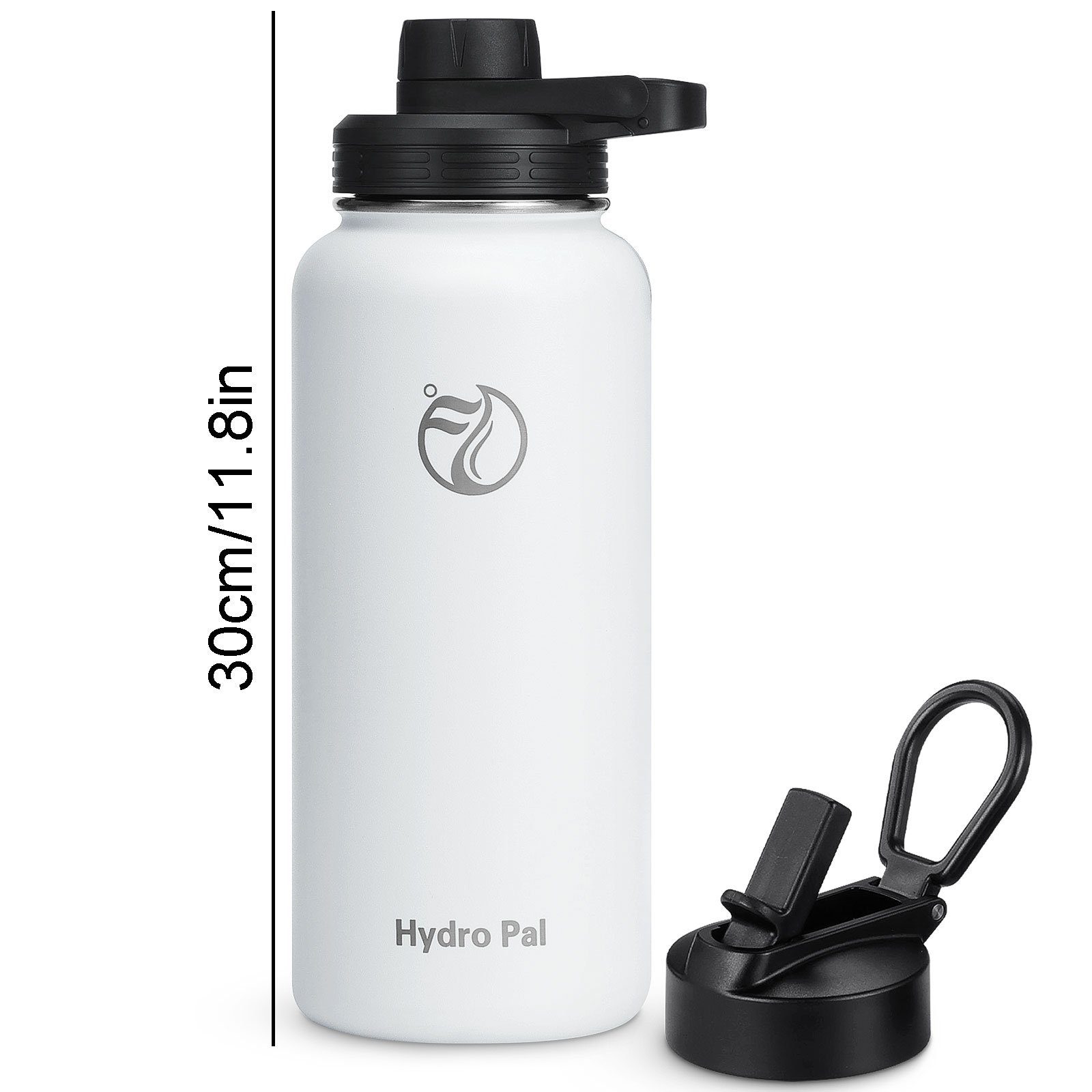 Trinkflasche Isolierflasche Weiß REDOM Strohhalm Wasserflasche Auslaufsicher BPA-Frei Deckel Edelstahl 946ml, Thermosflasche Isolierte Kohlensäure geeignet 2 2 mit