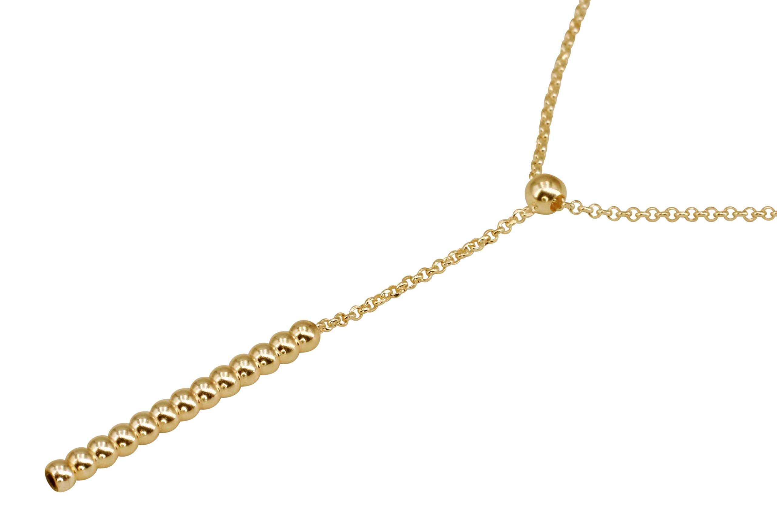 SILBERMOOS Y-Kette Rolokette "Y" vergoldet, 925 Sterling Silber