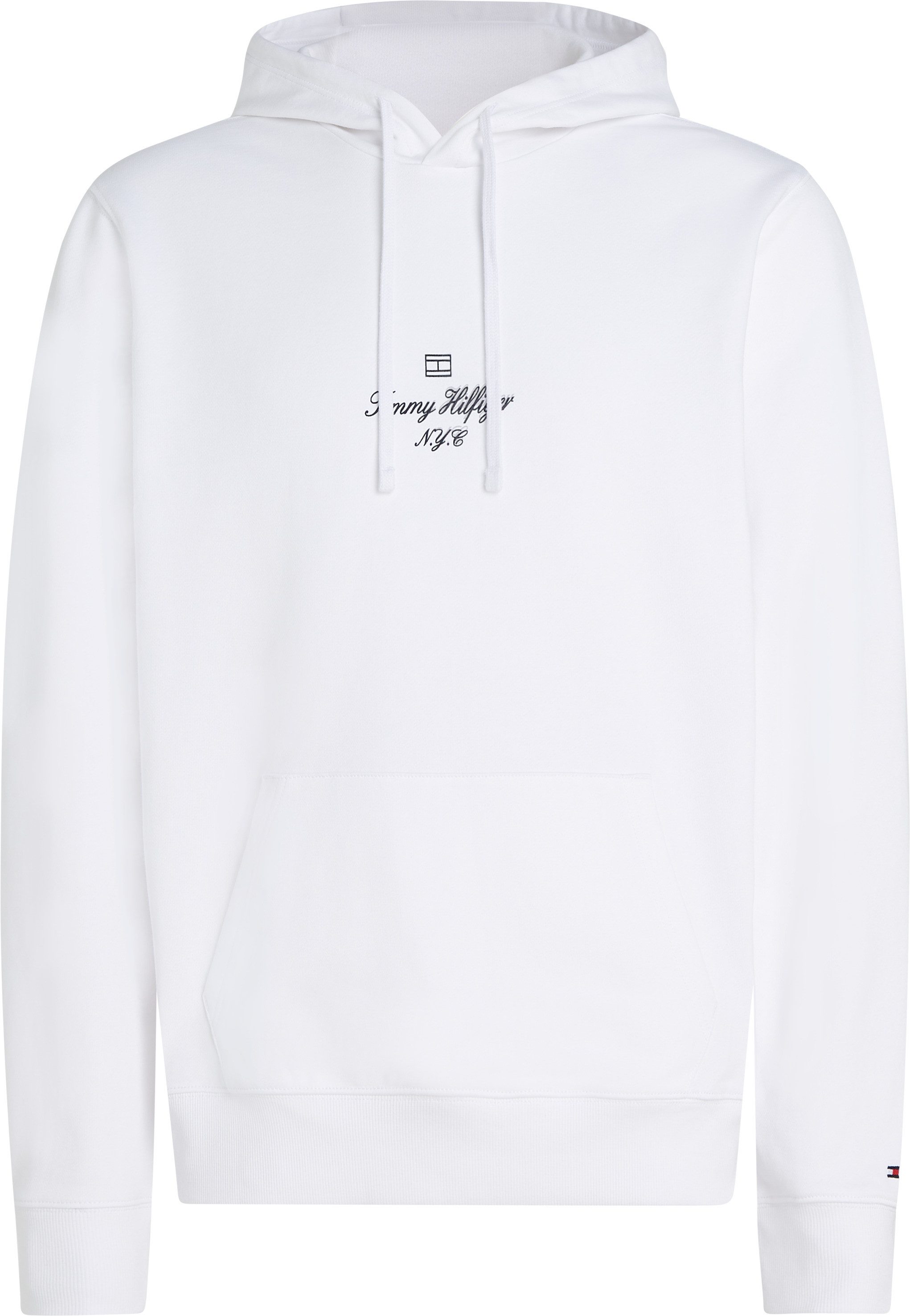 Tommy Hilfiger Hoodie OUTLINE FLAG SCRIPT HOODIE mit kontrastfarbener Stickerei – Bild 4 von 5