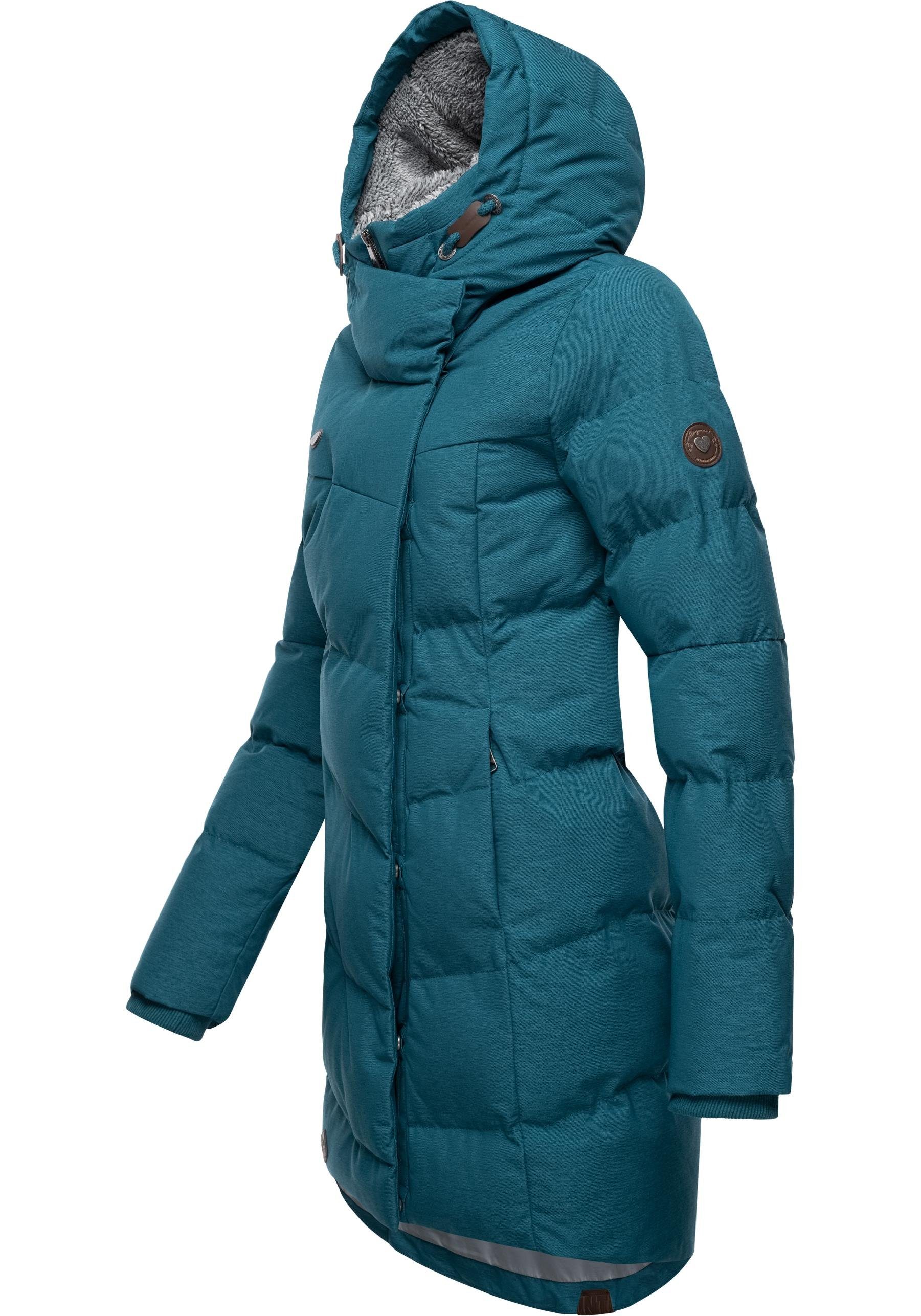 Ragwear Wintermantel Pavla stylischer Winterparka mit Teddyfutter und Kapuze