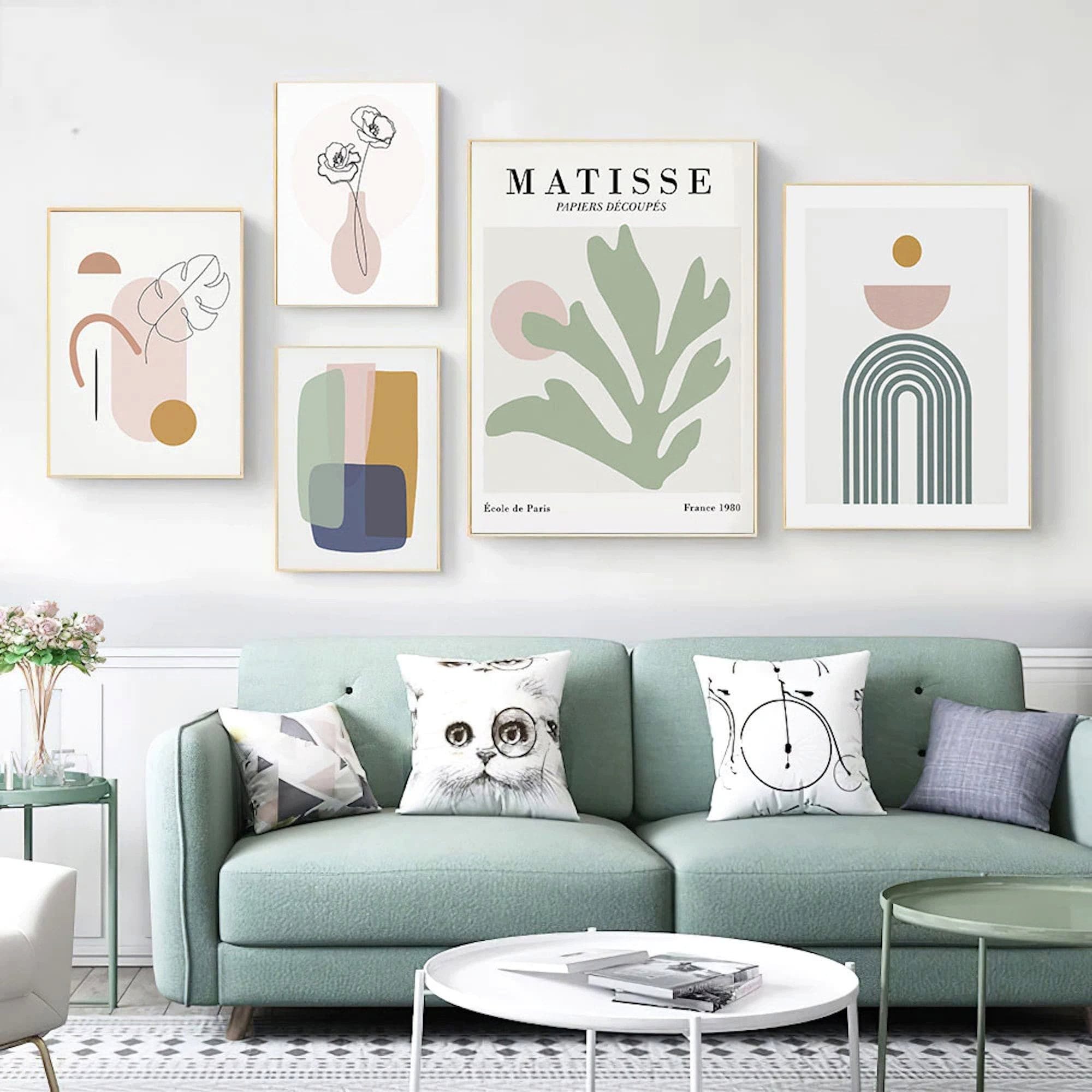 Poster Matisse Blätter Blumen Abstrakt Bilder Wohnzimmer Wandbilder Schlafzim
