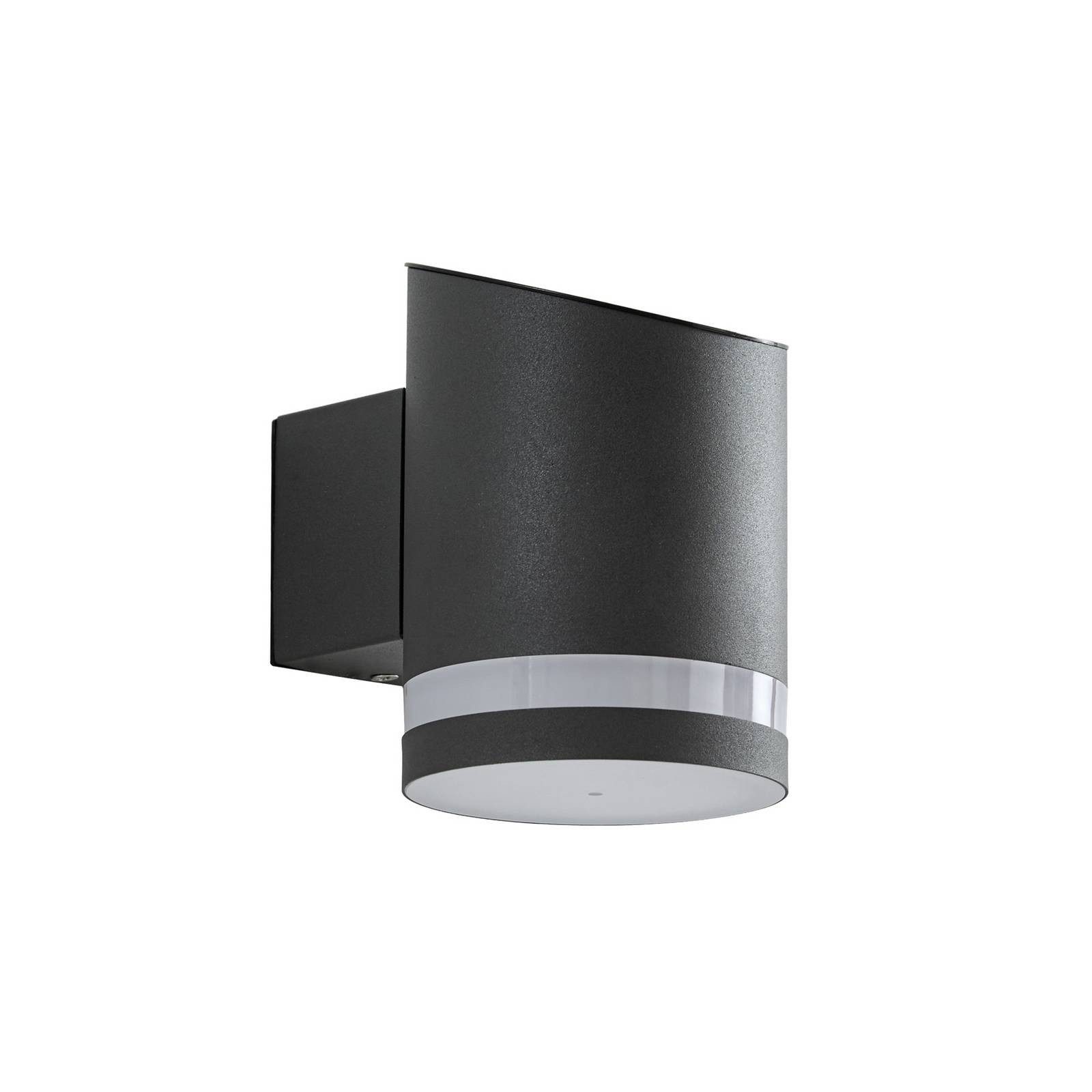 Lindby Außen-Wandleuchte Bentlas, LED, Edelstahl Schwarz warmweiß IP44, 1 x 1 W LED, warmweiß