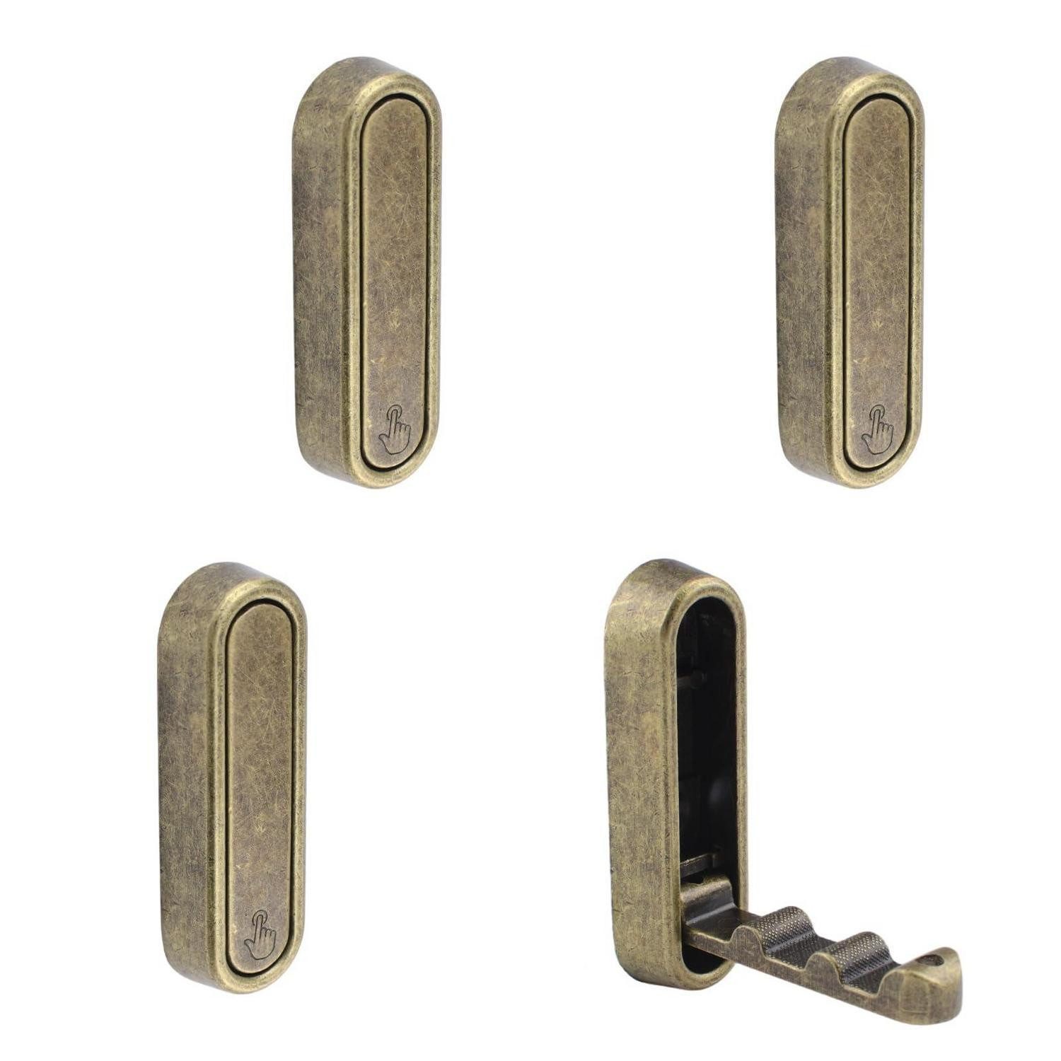 LuxusKollektion Klapphaken Klapphaken elliptisch antikblau 4er-Set, (4-St)