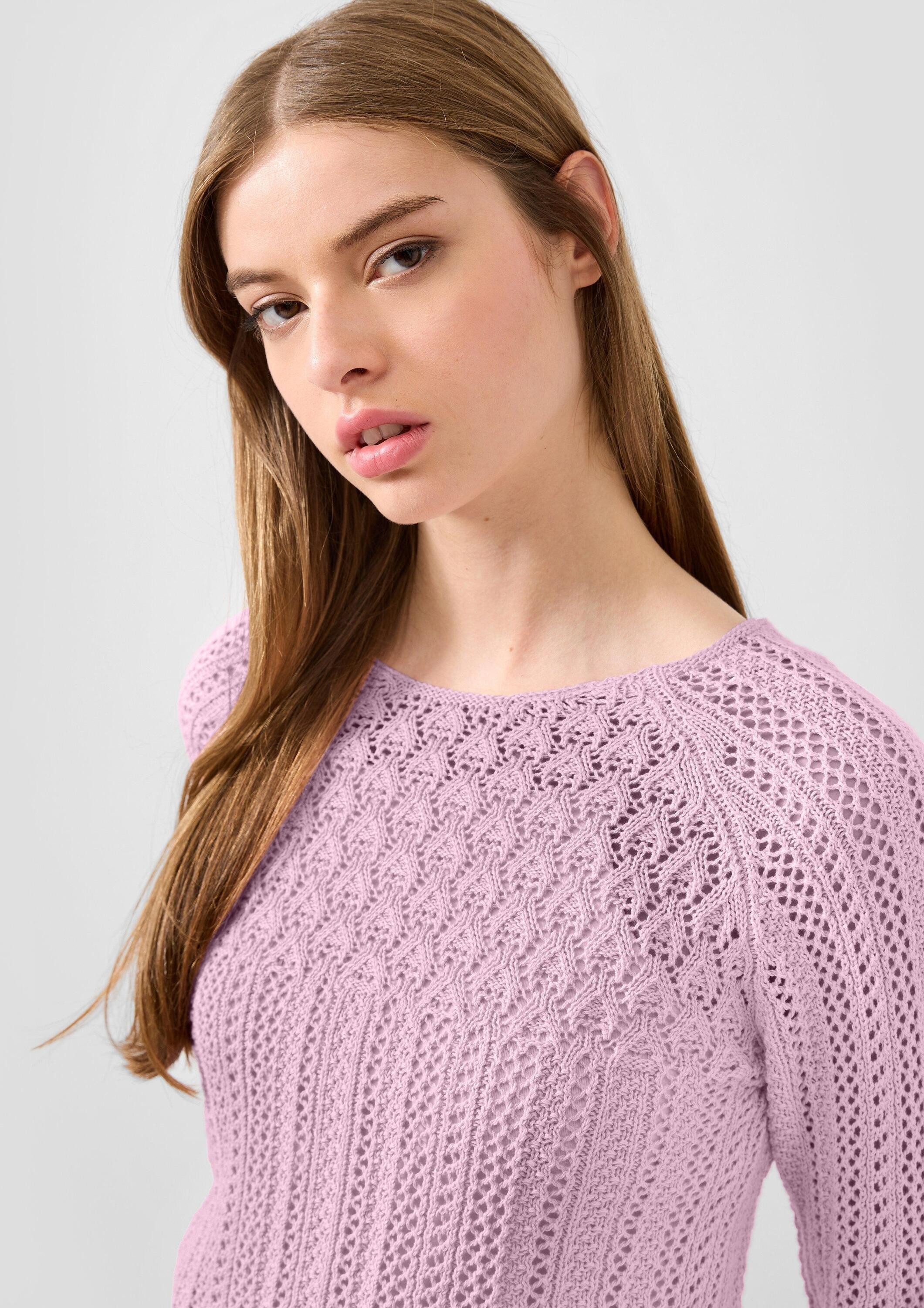 QS 3/4 Arm-Pullover Strickpullover Ajourpullover