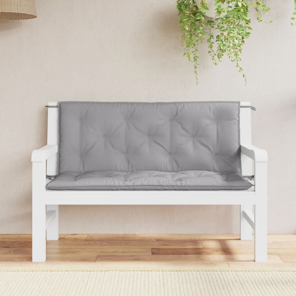 vidaXL Sitzauflage Gartenbank-Auflagen 2 Stk. Grau 120x50x7 cm Oxford-Gewebe, (2 St)