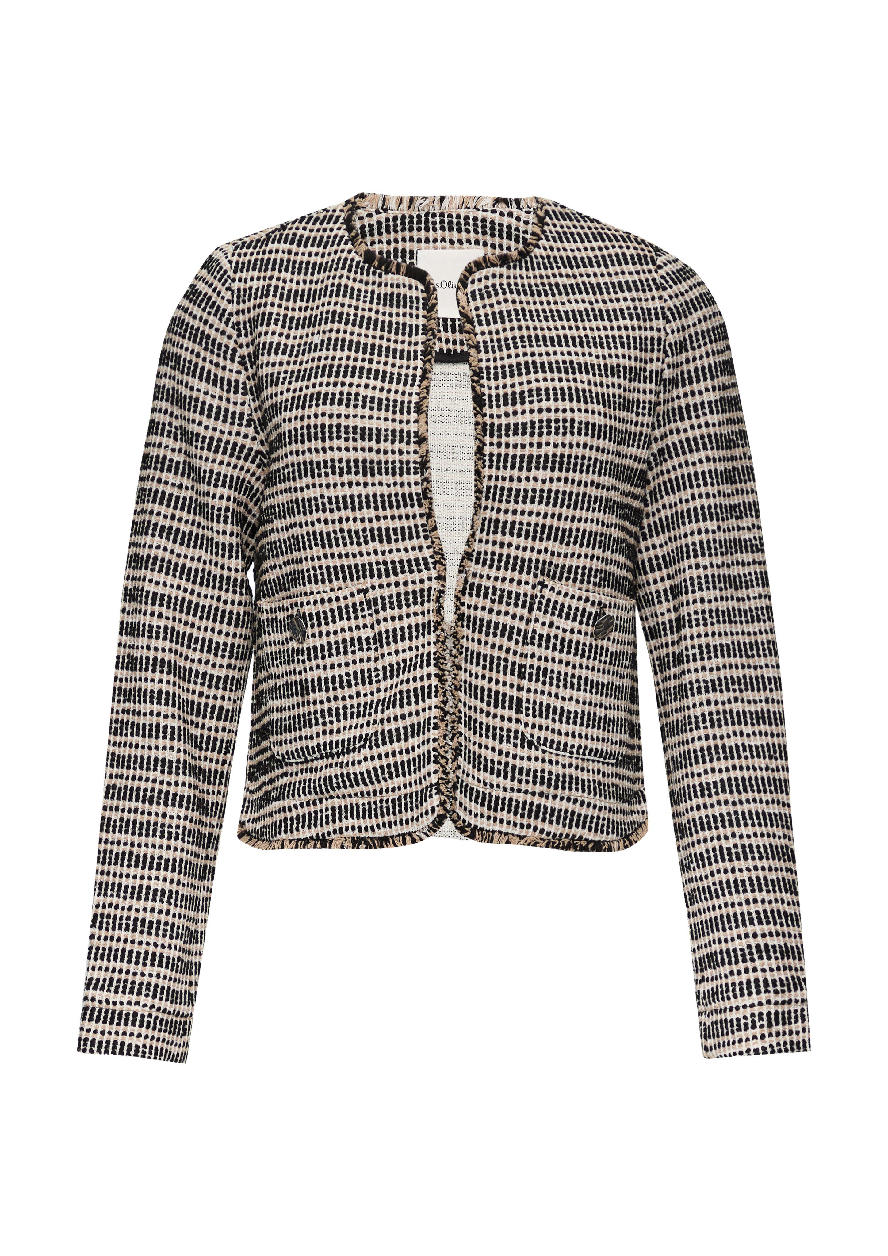 s.Oliver BLACK LABEL Bolerojacke ohne Verschluss und aus Bouclé