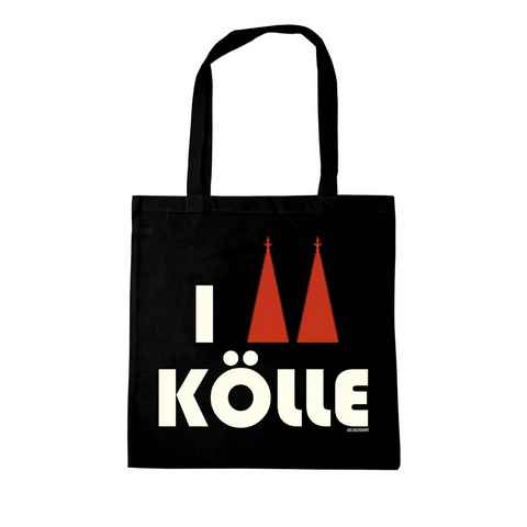 LOGOSHIRT Schultertasche Köln Logo, mit I Love Kölle-Print