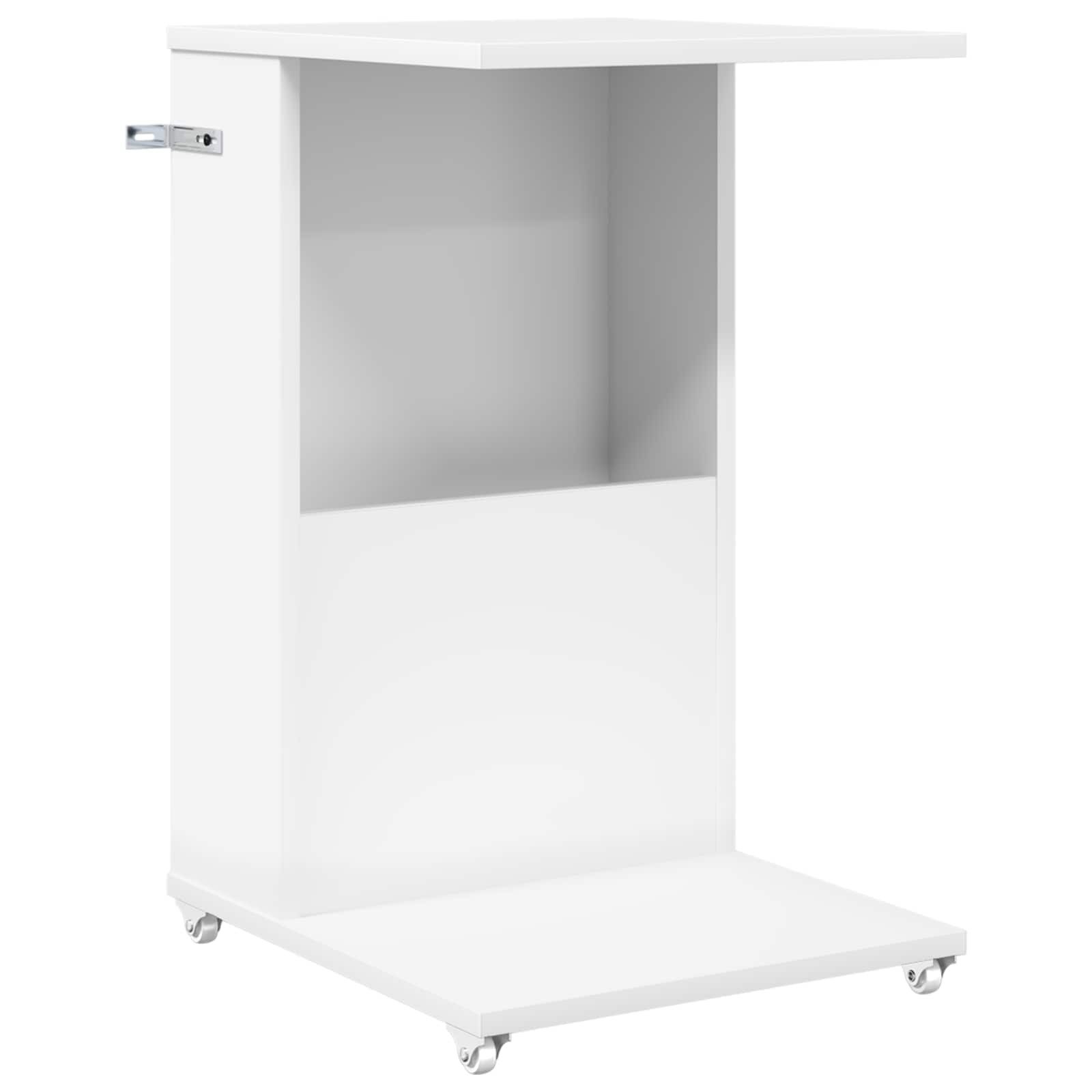 vidaXL Beistelltisch Beistelltisch Mit Rad Weiß 40 x 35 x 60 cm Holzwerkstoff (1-St)