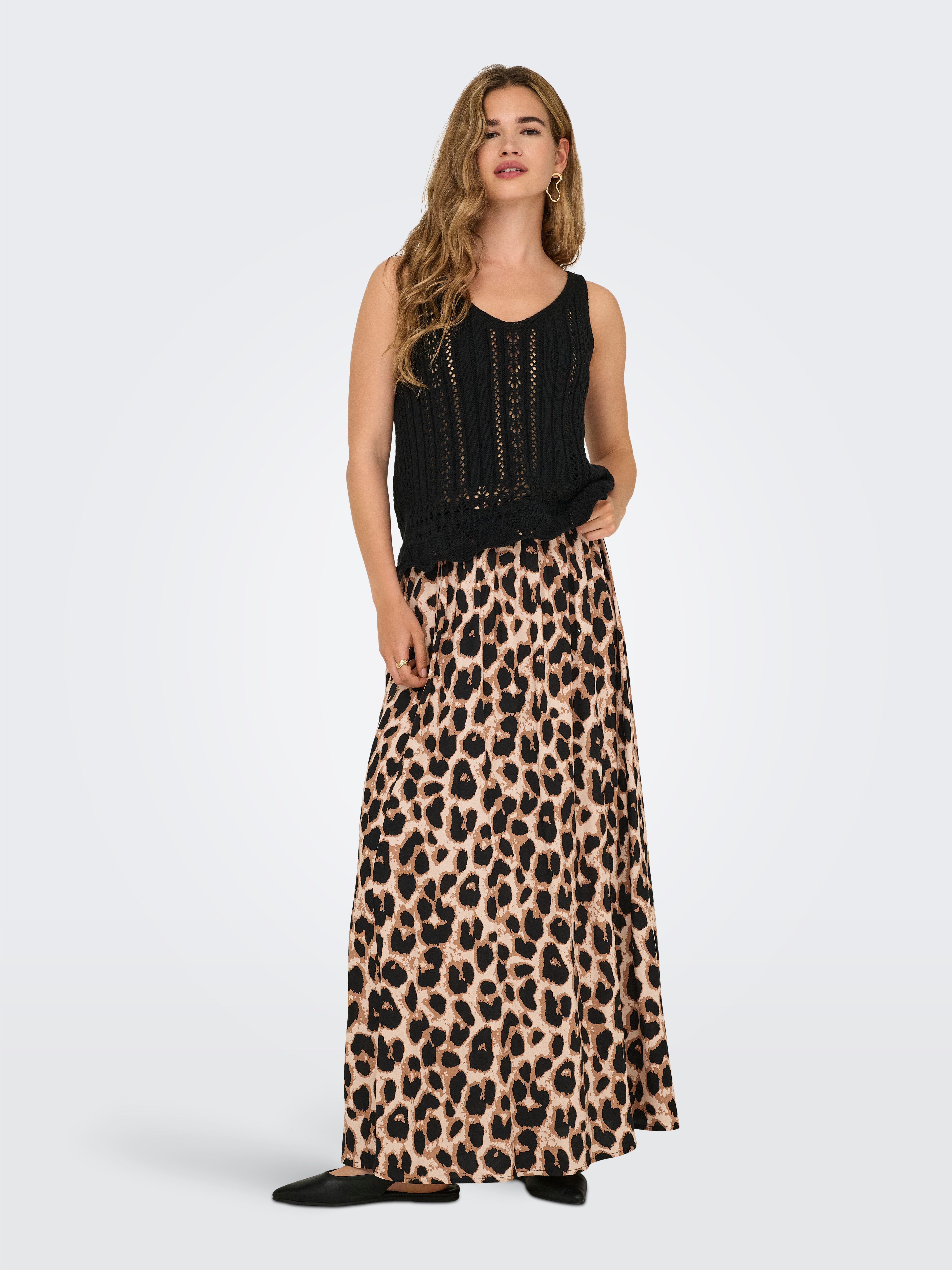 ONLY Maxirock ONLVENEDIG AOP LIFE LONG SKIRT Viskose, wadenlang