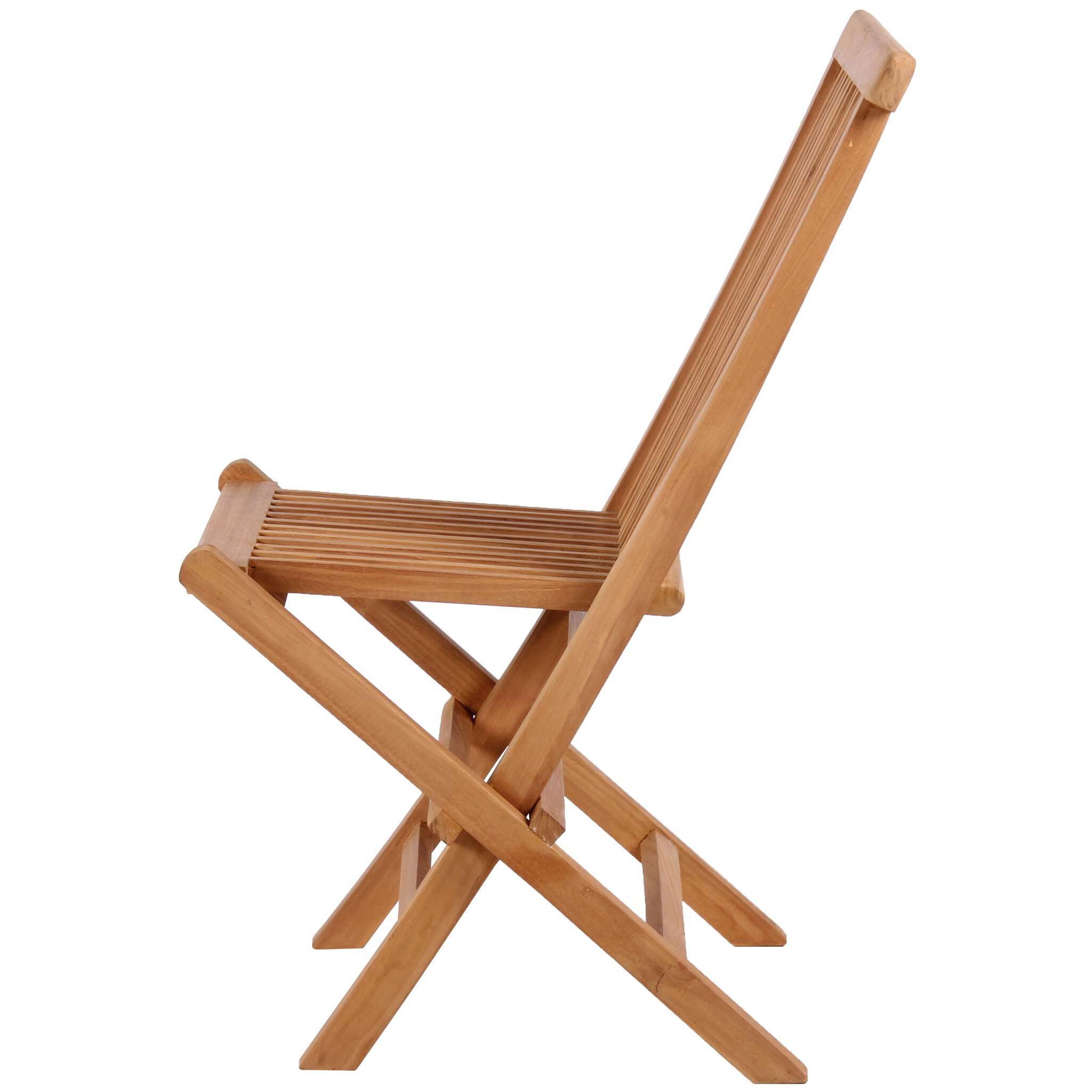 bene living Klappstuhl Langton - Teakholz (1 St), witterungsbeständiger Stuhl klappbar aus feinem Teakholz