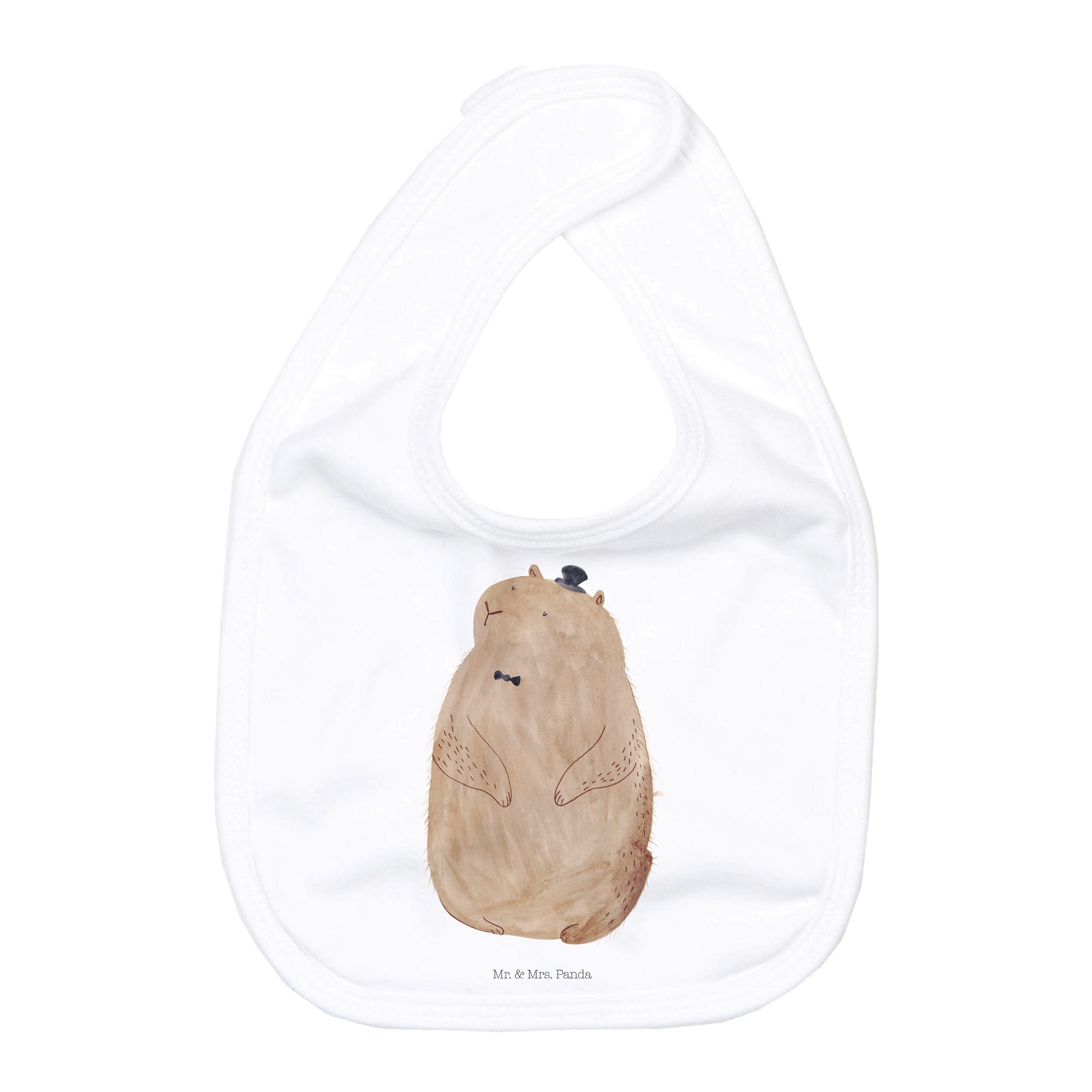 Tragetuch Murmeltier - Weiß - Geschenk, Freundlichkeit, Tiermotive, Baby Spuckt