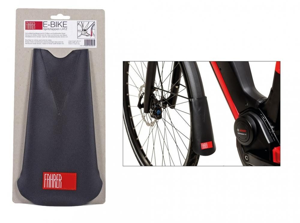 Fahrer Schutzblech Spritzlappen Latz E-Bike Fahrer schwarz 22 x 12 (LxB)