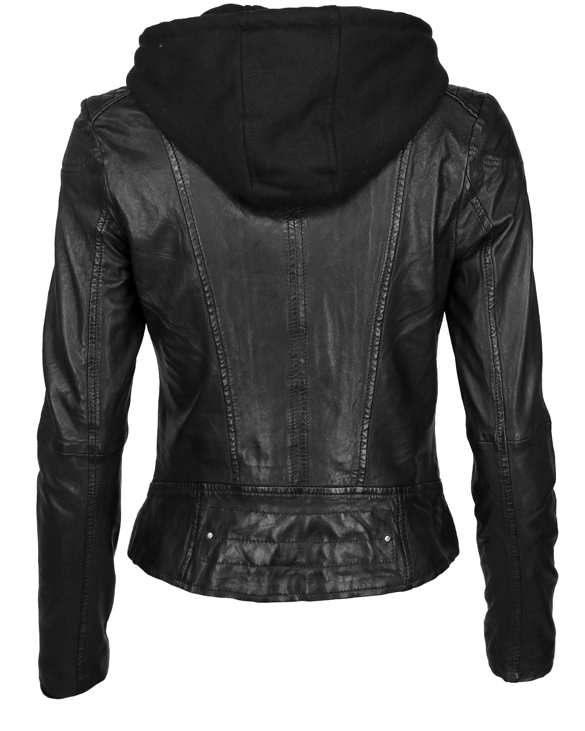 Lederjacke Maze Mico black/white