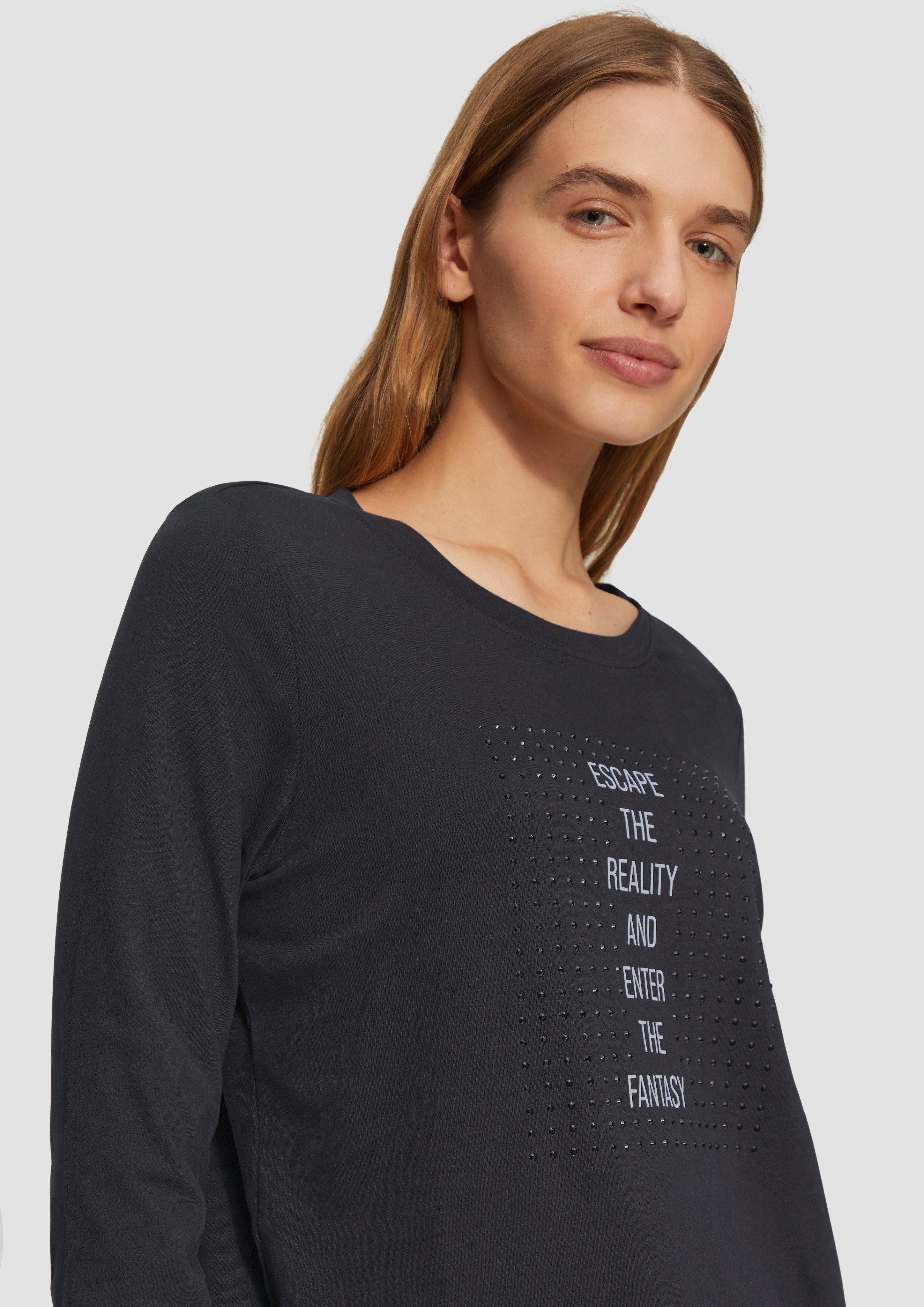 s.Oliver Langarmshirt Weiches Jerseyshirt mit Frontprint günstig online kaufen