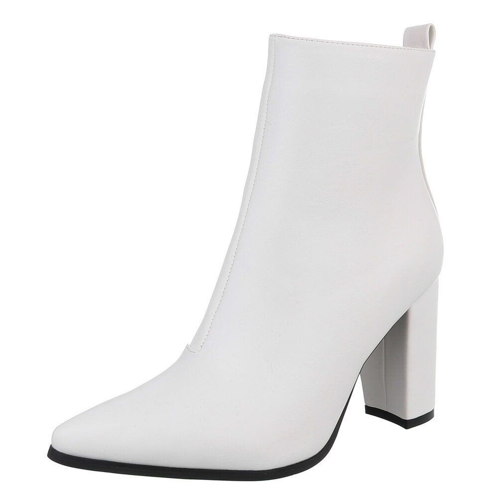Ital-Design Elegante Stiefeletten mit Blockabsatz für Damen Сапоги на высоком каблукеette (89852872) Blockabsatz Stiefeletten in Weiß