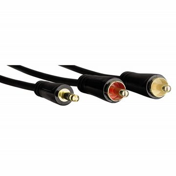 Hama 3m Audio Adapter-Kabel AUX vergoldet Audio-Kabel, 3,5-mm-Klinke, RCA-Stecker, Keine (300 cm), 3,5mm Klinken-Stecker auf 2x Chinch RCA Klinken-Kabel Audio-Adapter