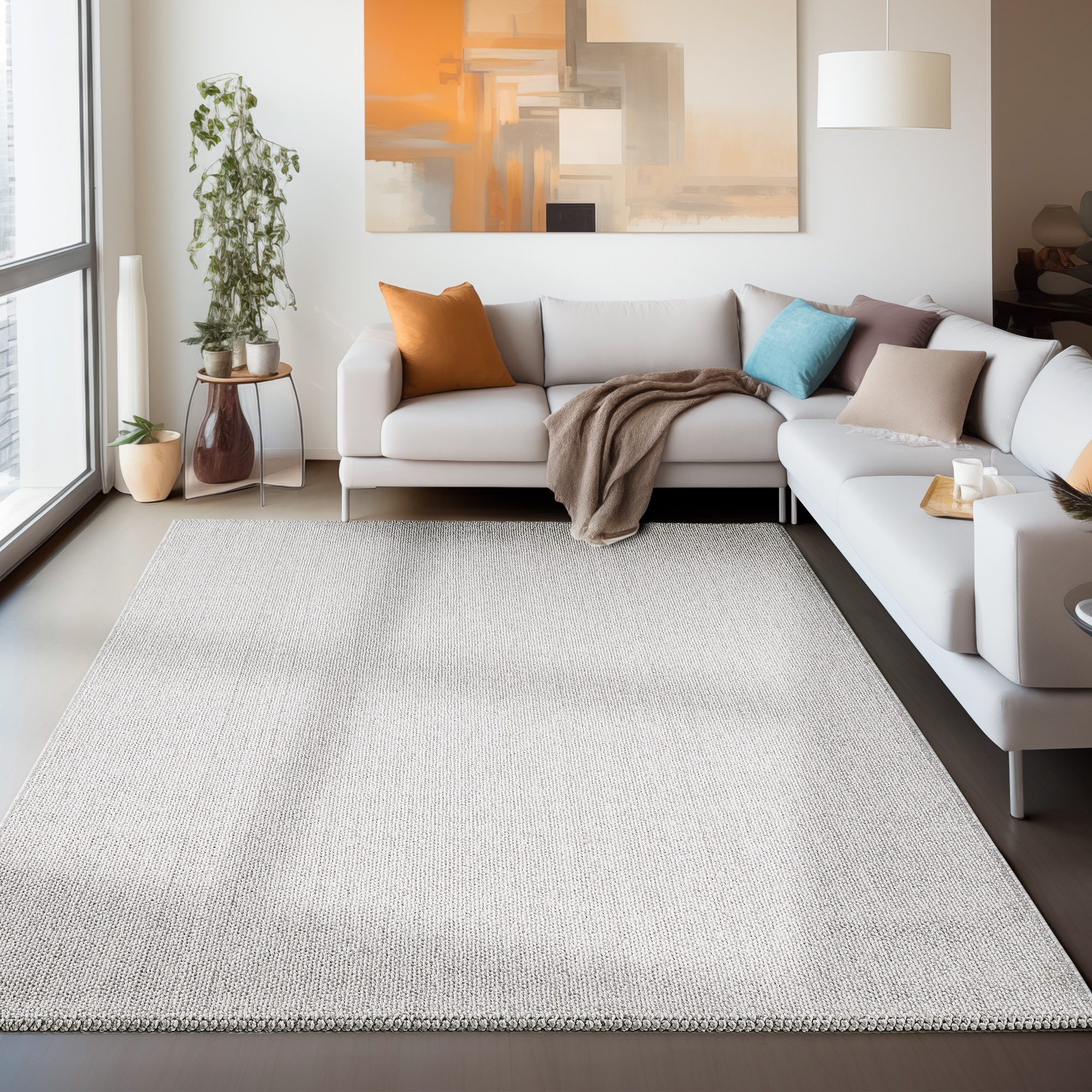 Carpettex Schlingenteppich Unicolor, Rechteckig, Höhe: 7 günstig online kaufen