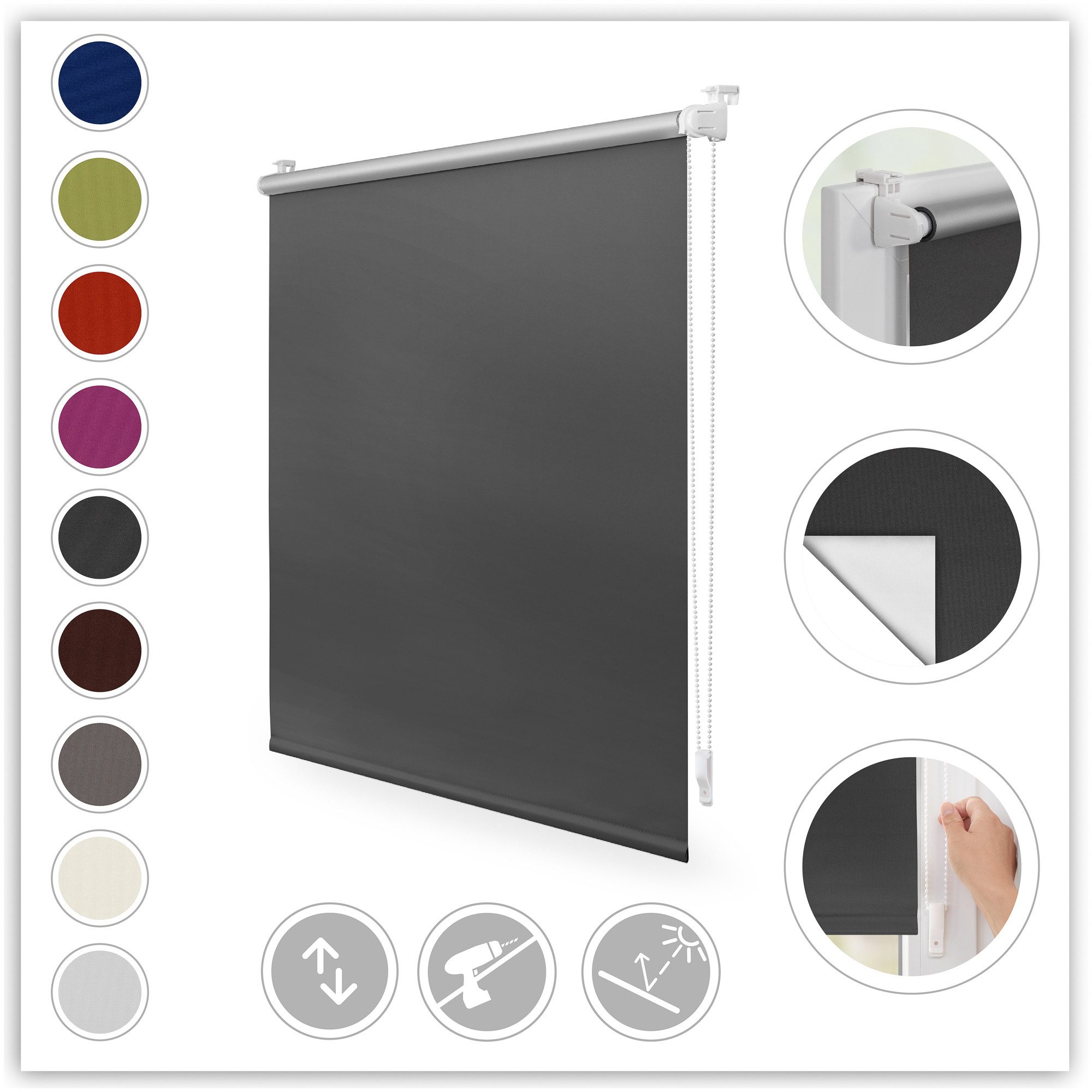 Rollo Thermo-Rollo Klemmfix, ohne Bohren, Verdunkelung, Roomy, Klemmbar, An günstig online kaufen