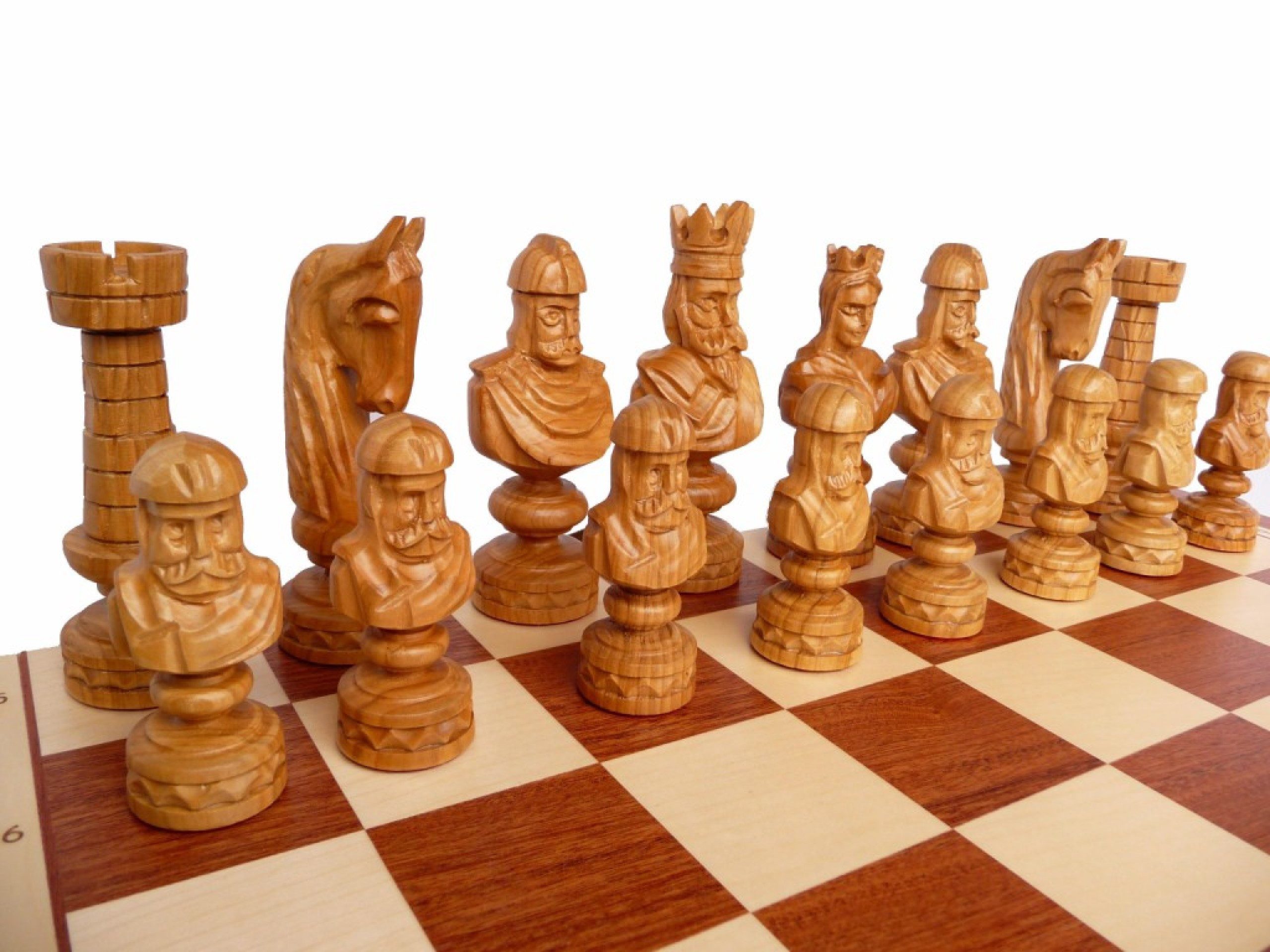 Holzprodukte Spiel Schach Schachspiel 60 x 60 intarsie GESCHNITZT Holz