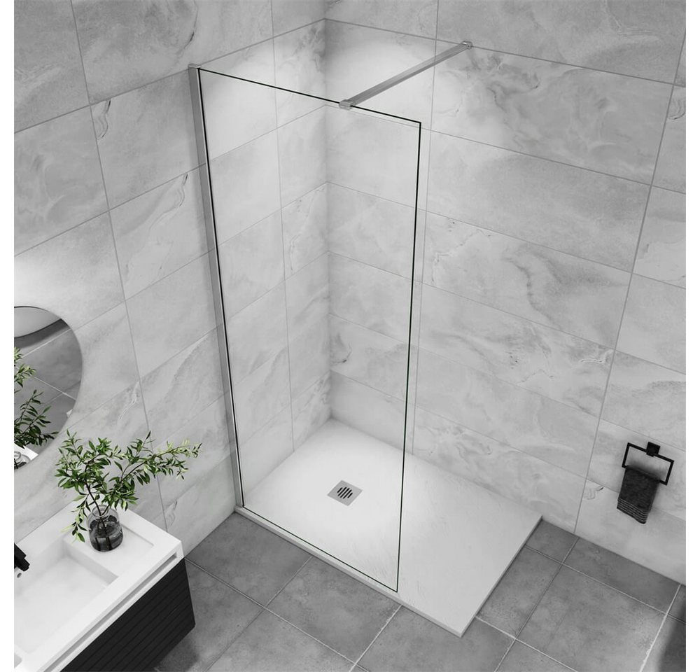 Thumbnail - duschspa Duschwand Duschtrennwand Walk in Dusche Seitenwand 195cm ESG Glaswand, Einscheibensicherheitsglas, Sicherheitsg...