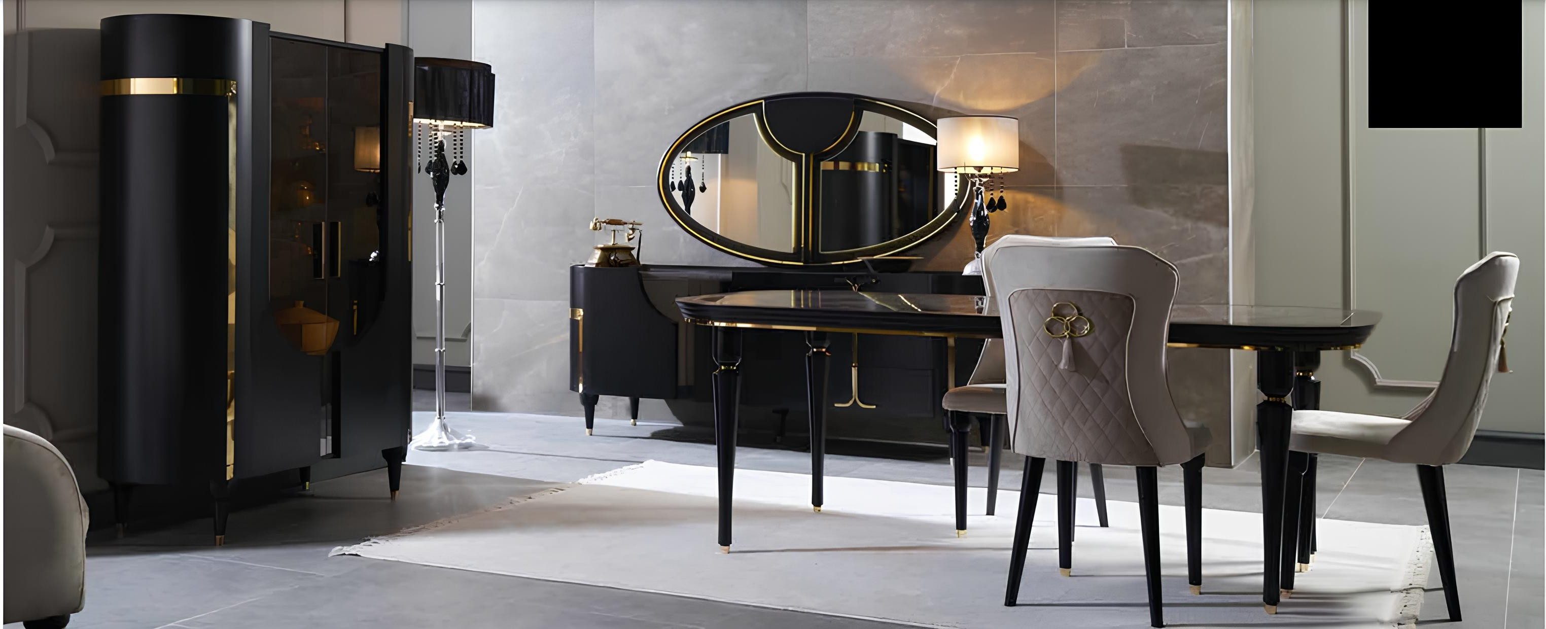 Xlmoebel Esszimmer-Set Tisch Set mit 4 Stühlen im Luxus Stil, 8tlg Möbelgruppe, (8-St), Made in Europa