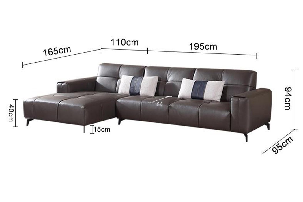 Ecksofa, Modern Wohnlandschaft Ecksofa JVmoebel Ledersofa Sofas Couch Design Esk L-form